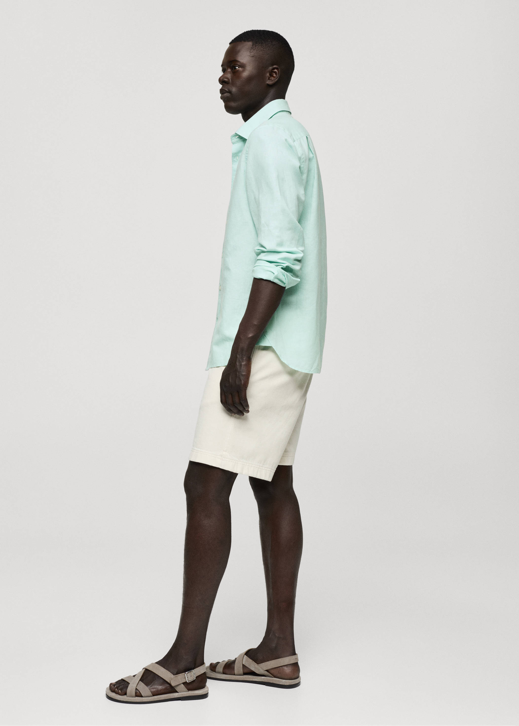 Classic-fit linen-blend shirt - Details of the article 2