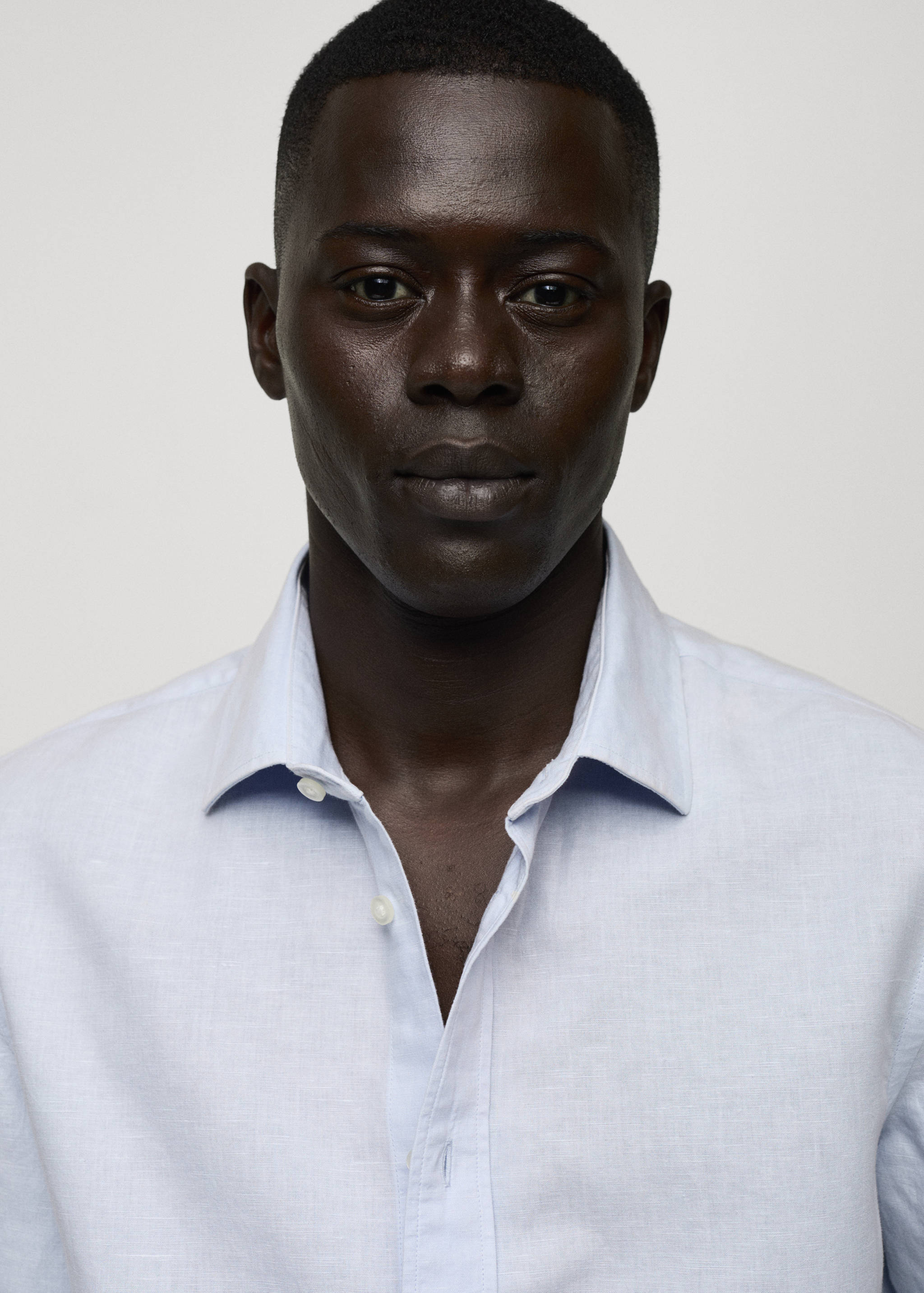 Classic-fit linen-blend shirt - Details of the article 1