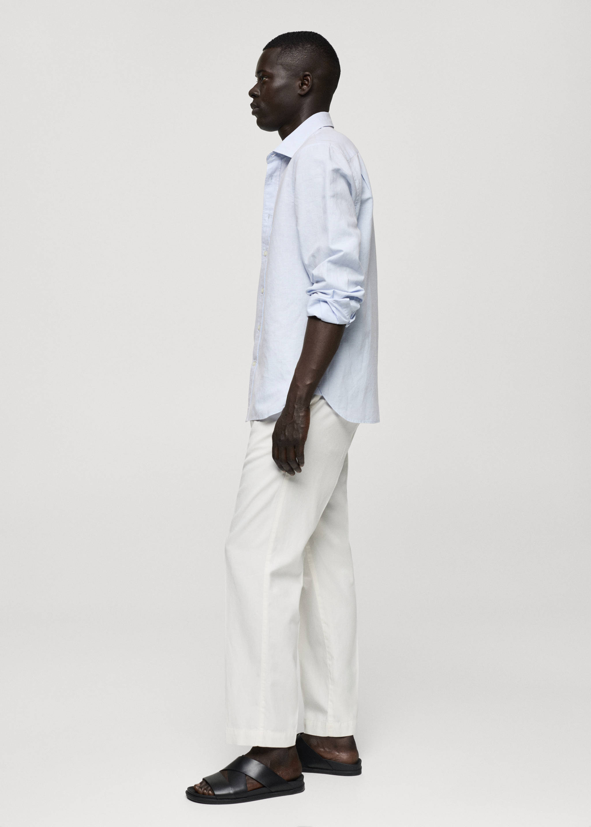 Classic-fit linen-blend shirt - Details of the article 2