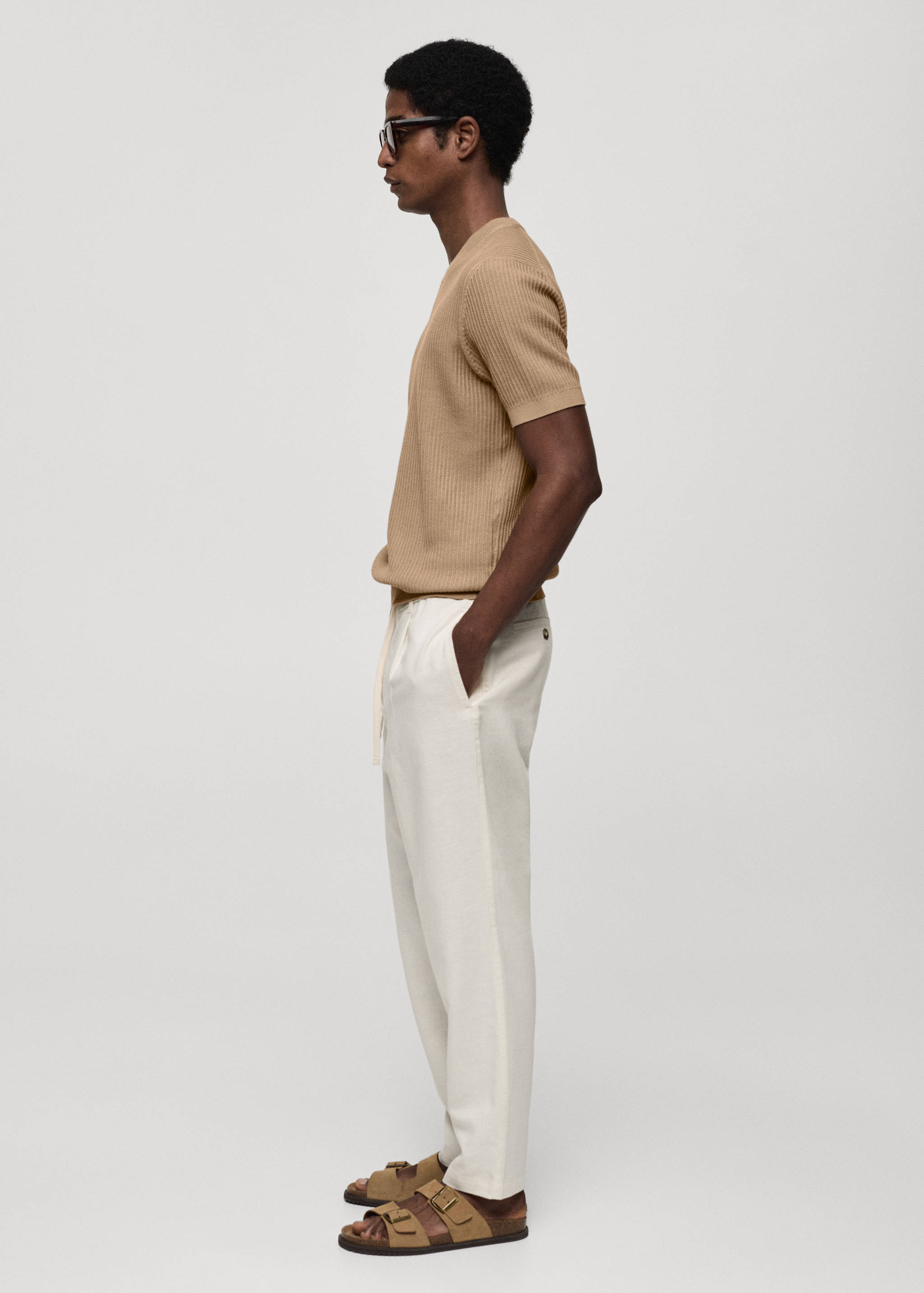 Трикотажная футболка в рубчик - Деталь изделия 2