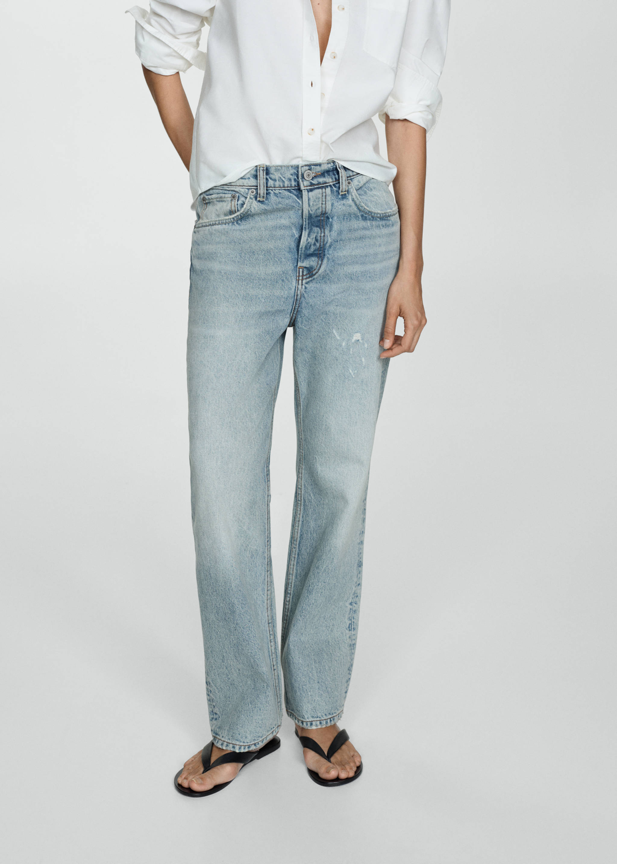 Jupe-culotte jean taille normale - Plan moyen