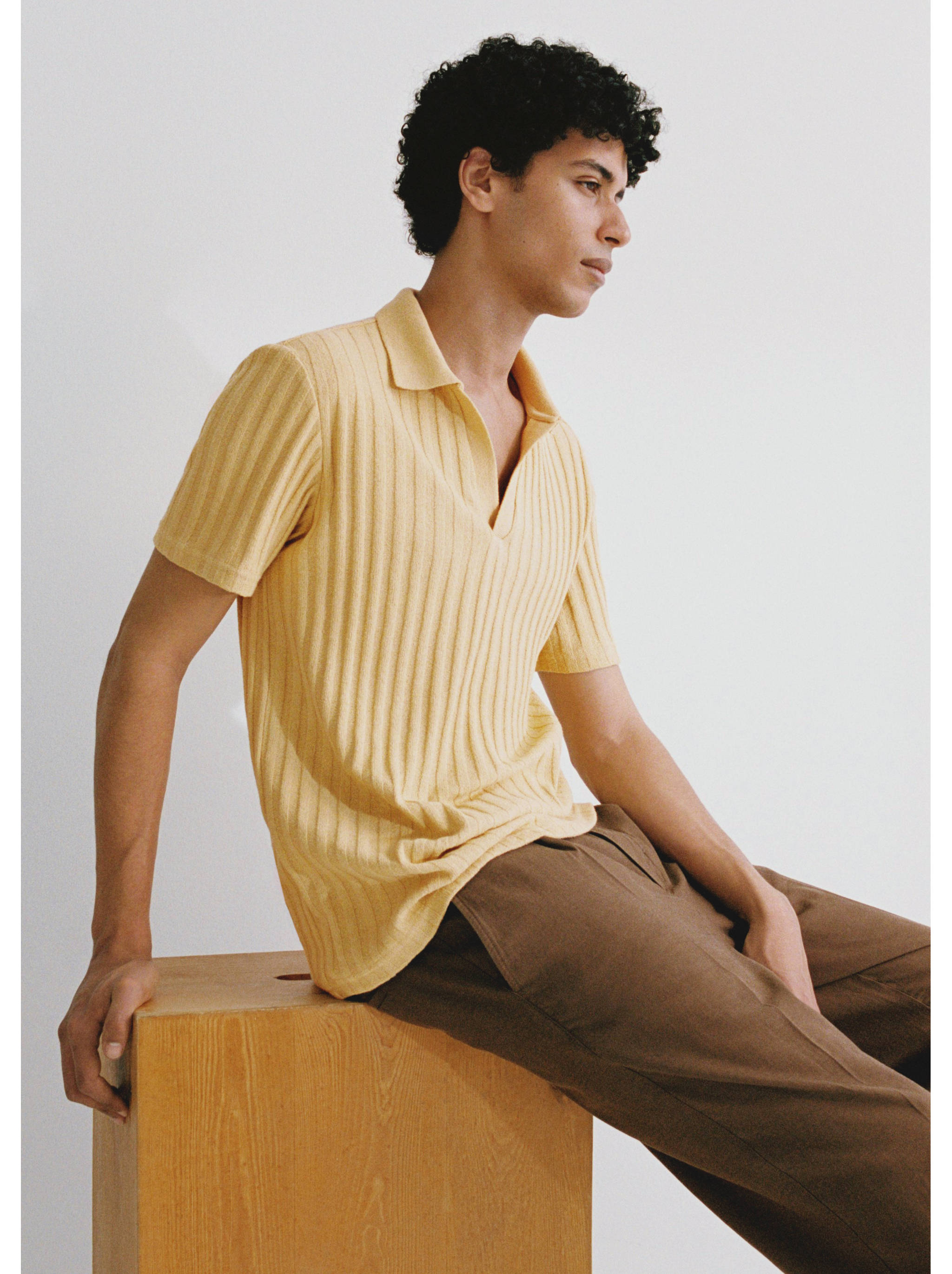 Regular-fit ribbed cotton polo shirt - Details of the article 5
