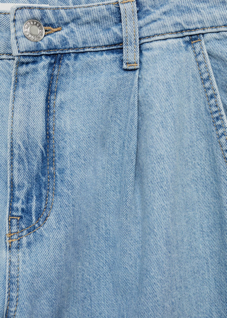 Wide leg pleated jeans — Medium Blue