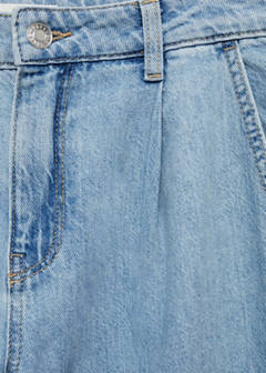 Wide leg pleated jeans — Medium Blue 8