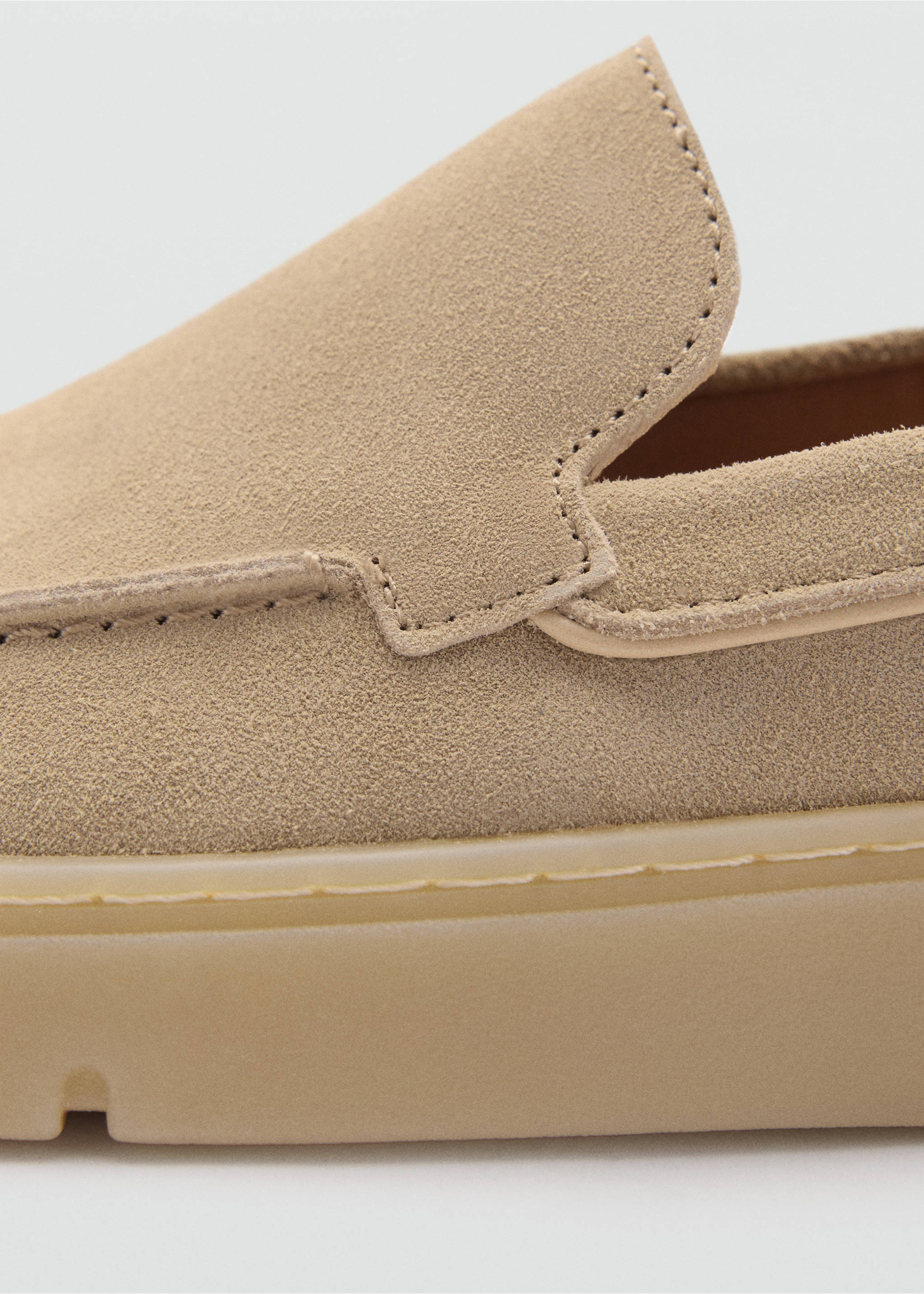 Split leather shoes - Details of the article 2, Sand. Ref: 77060595-00.