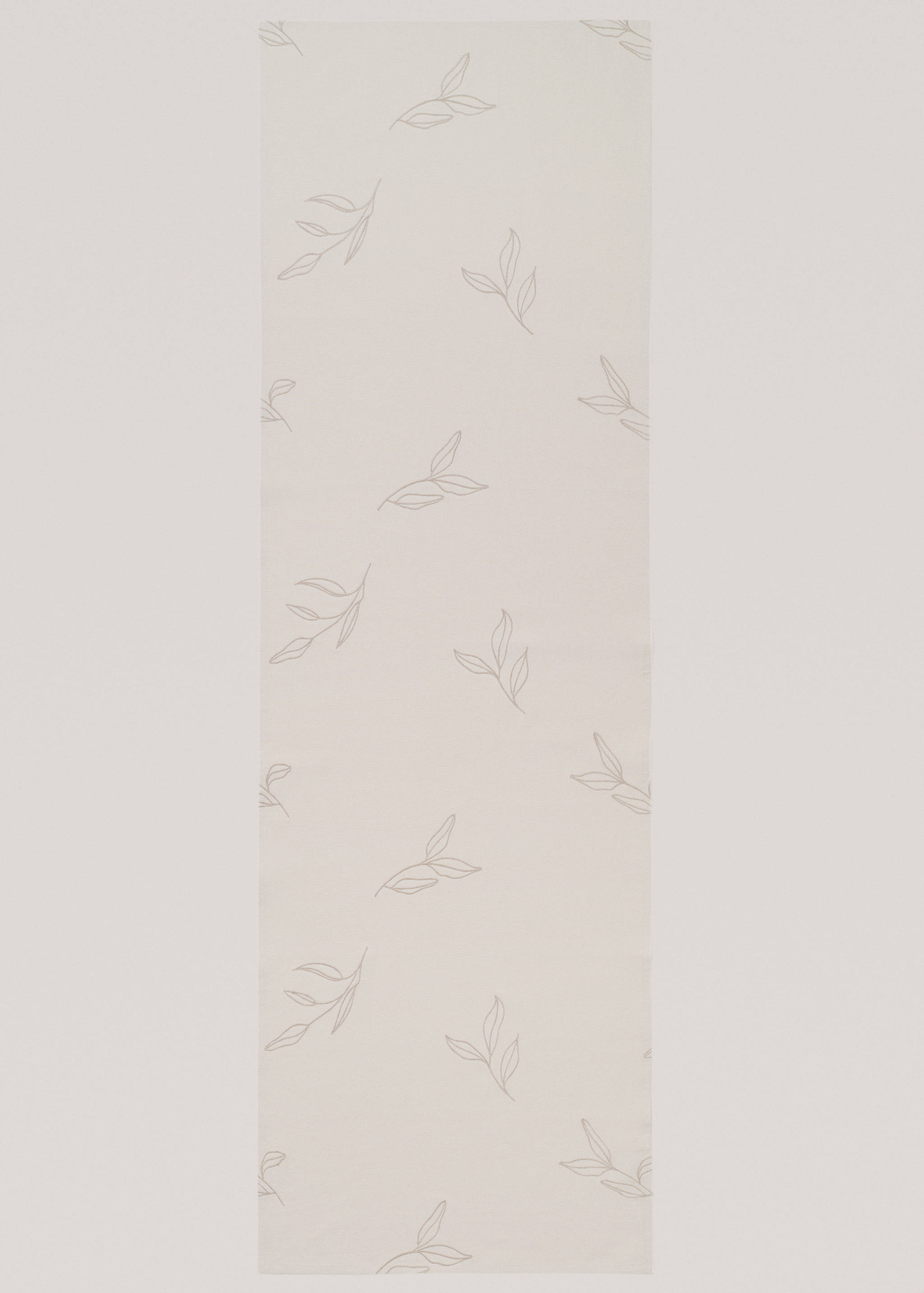 Tischläufer aus Baumwolle mit gesticktem Blattmotiv - Artikel ohne Model