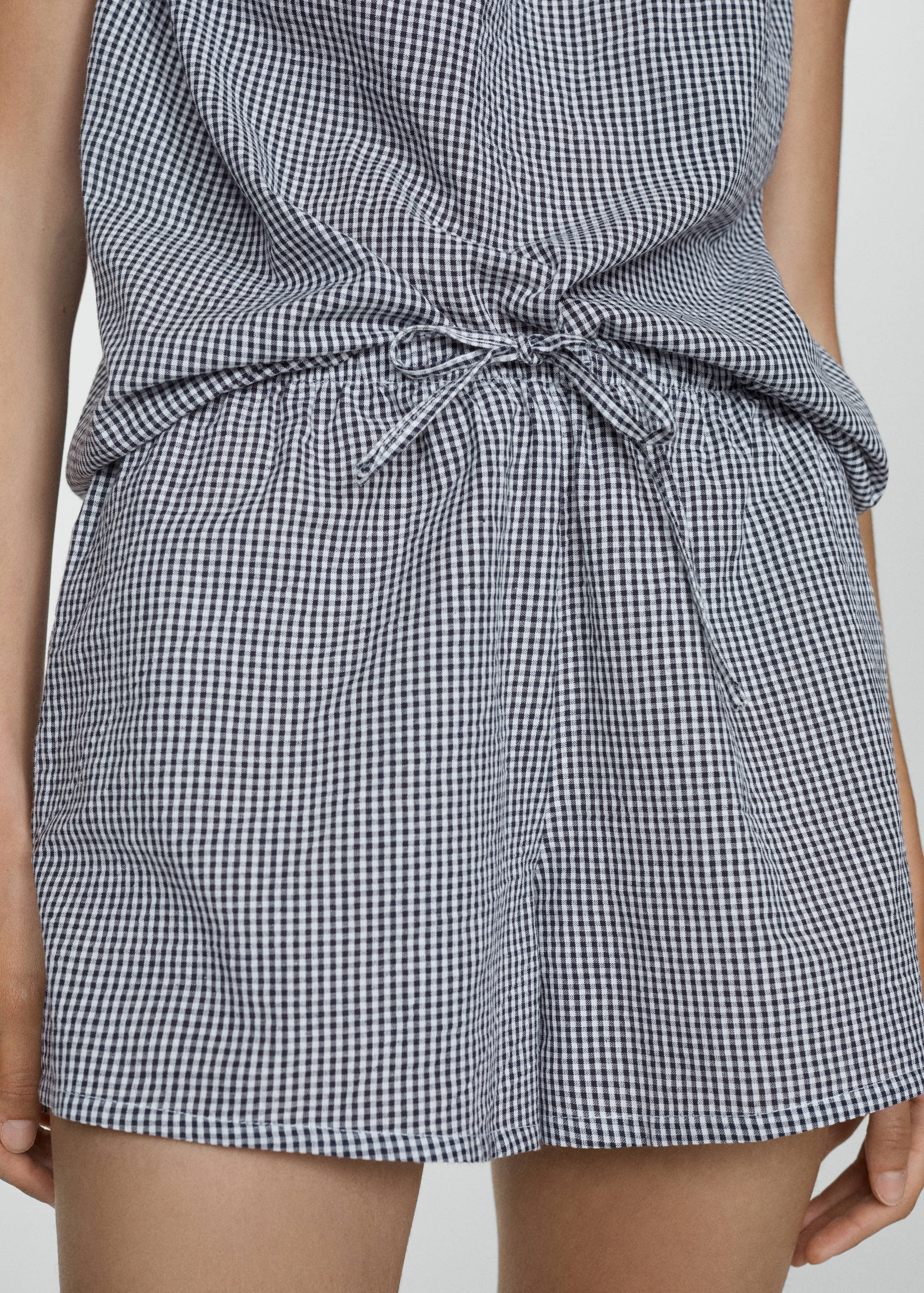 Gingham-check two-piece pyjamas - Details of the article 6