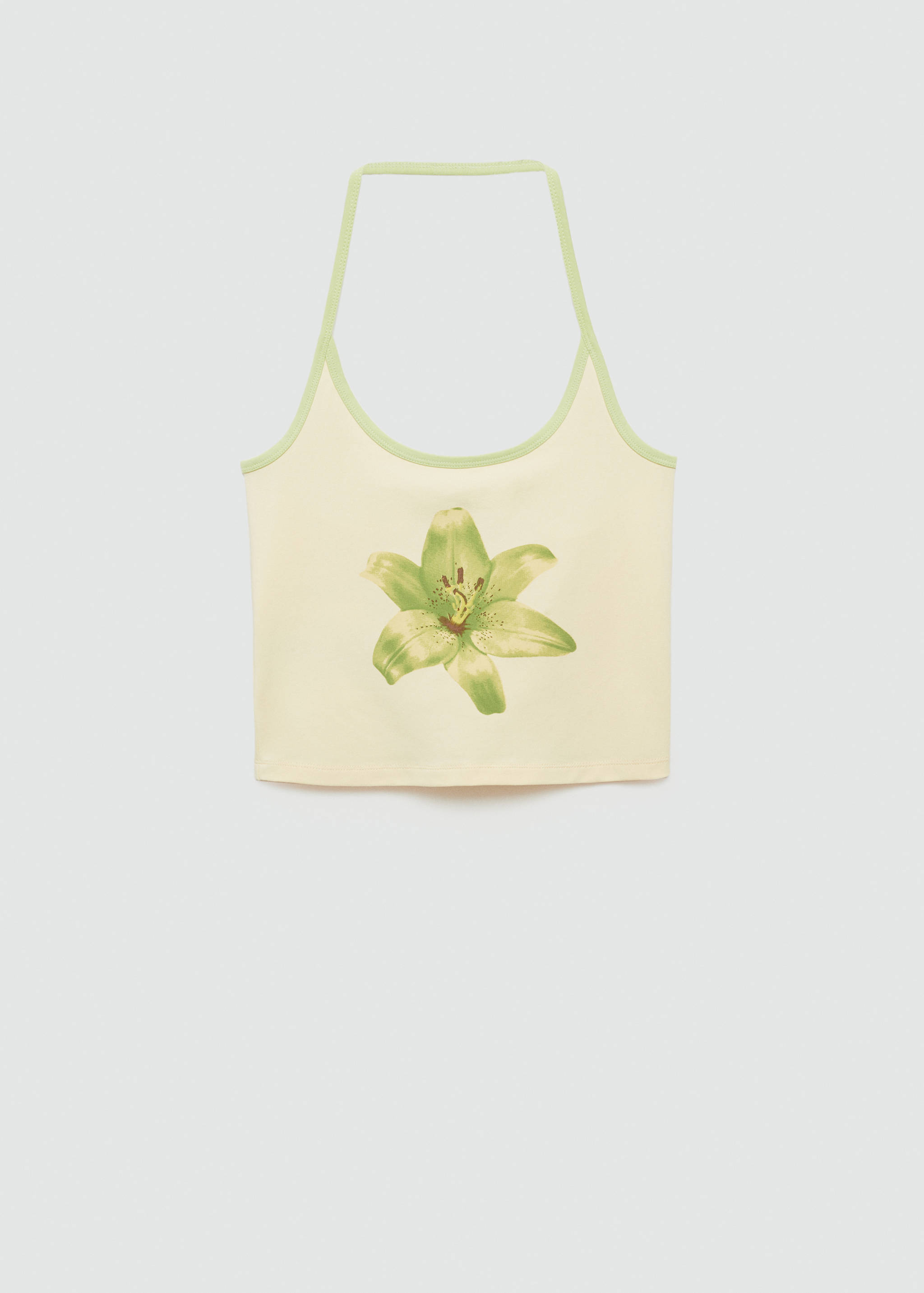 Printed halter-neck cropped top - Article without model