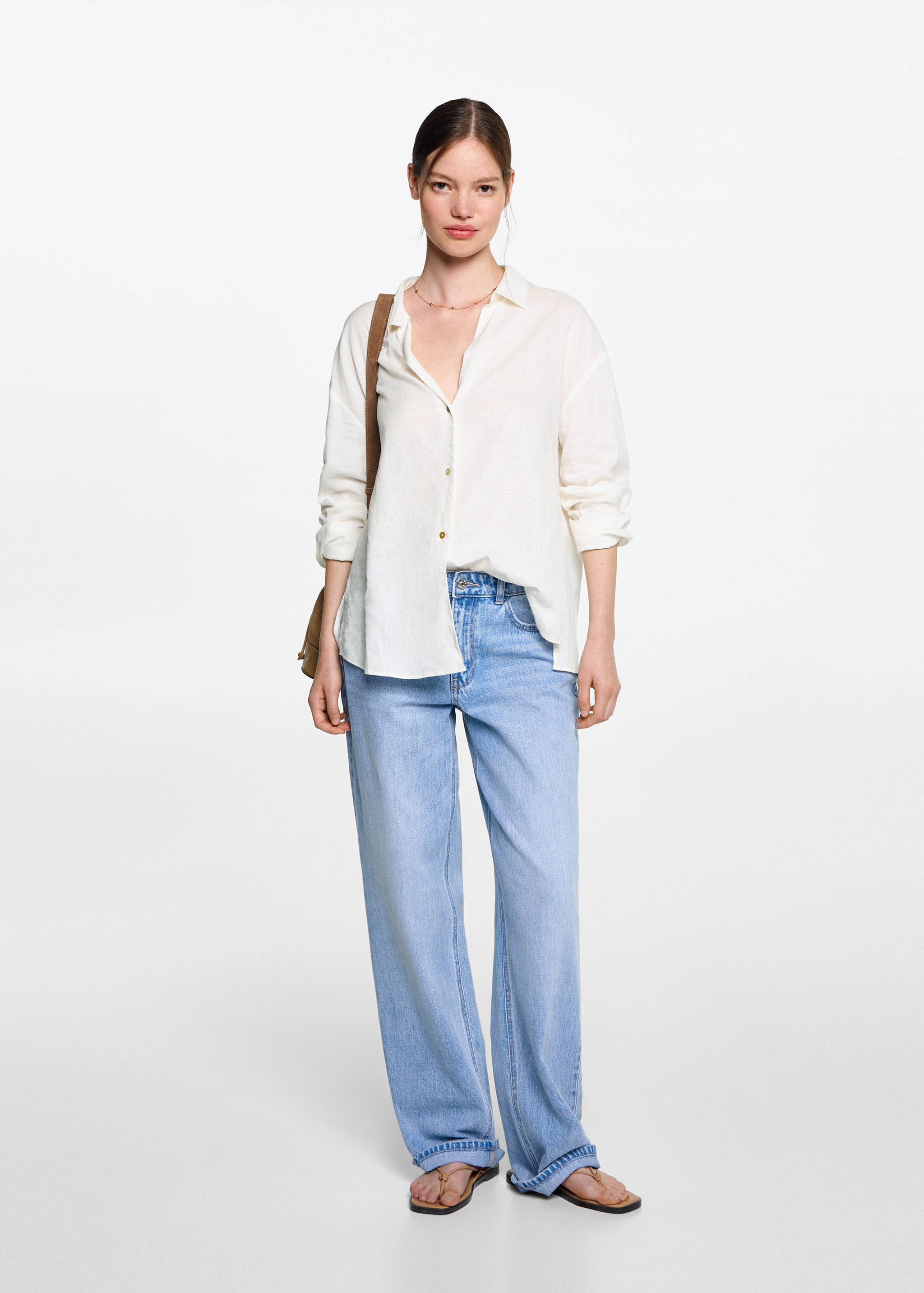 Camisa regular fit lino - Plano general