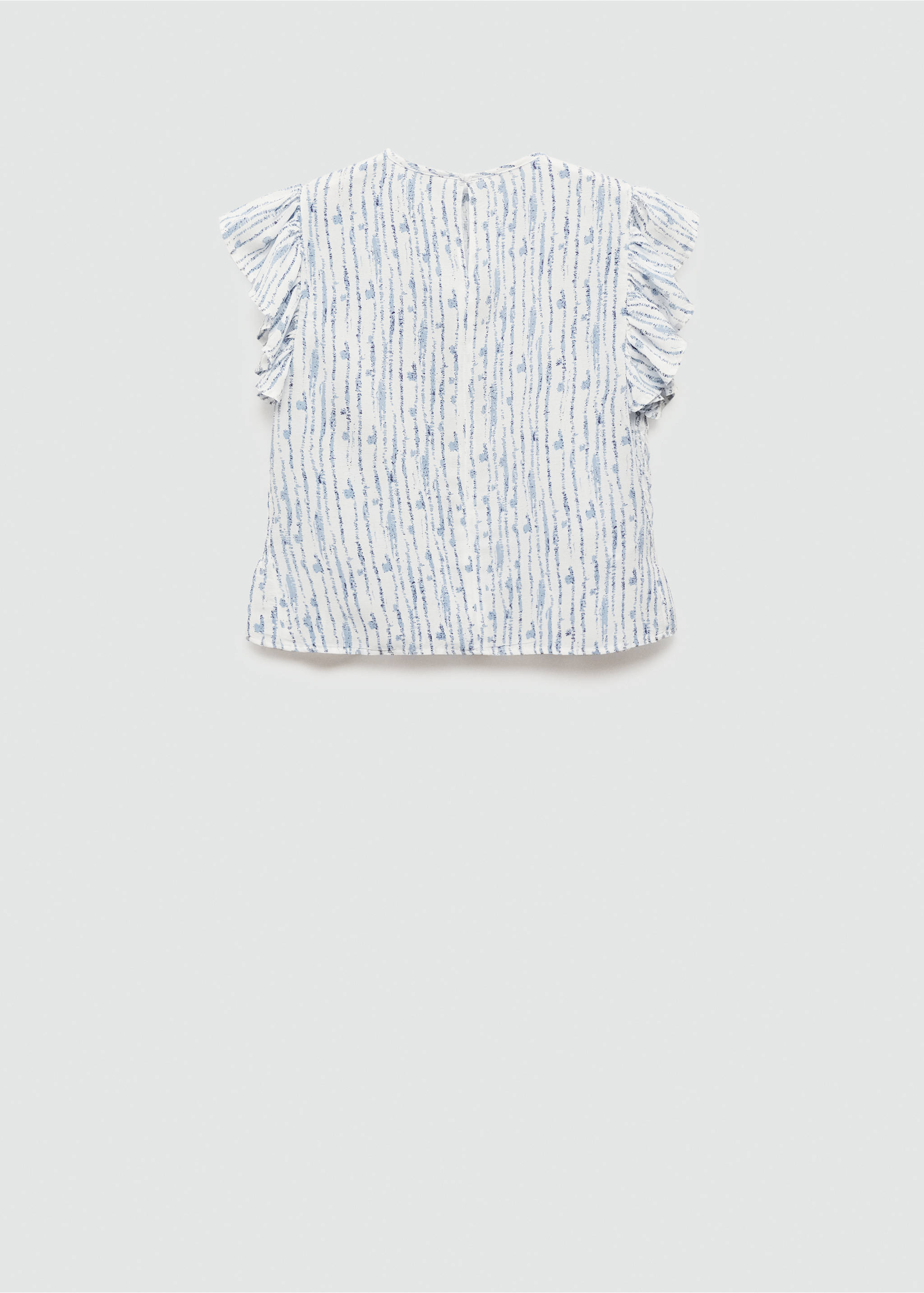 Frilled-sleeve ruched blouse - Reverse of the article, Off White. Ref: 77060639-00.