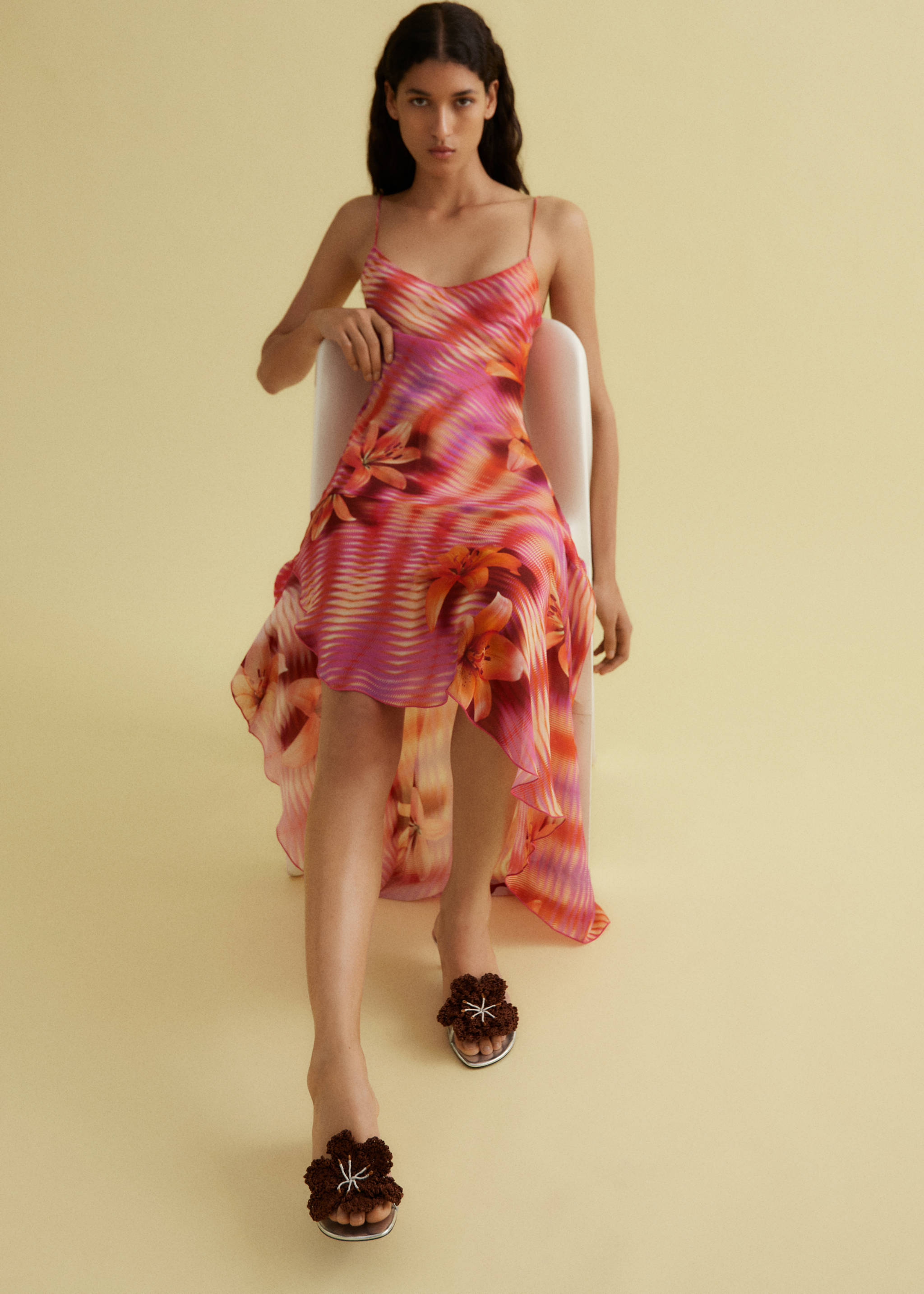 Sandales cuir talon fleur - Plan général