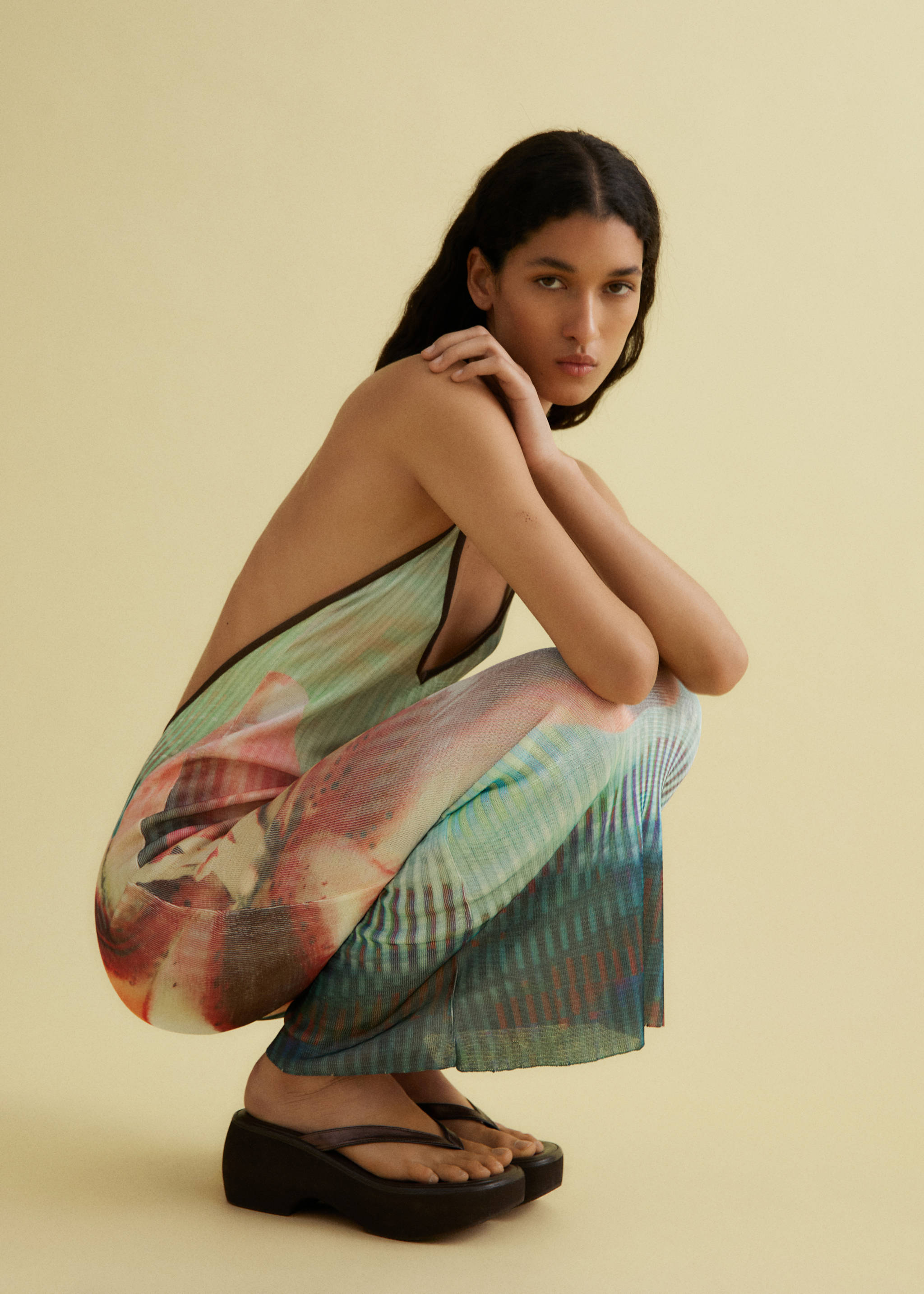 Platform leather sandals - General plane