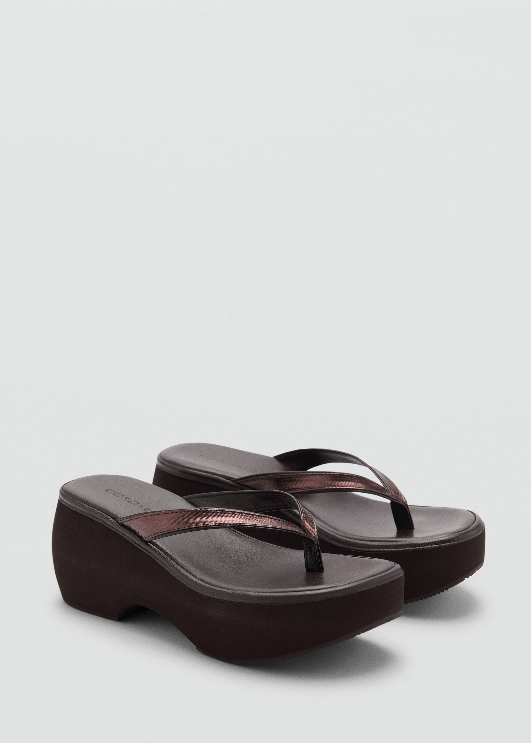 Platform leather sandals - Medium plane