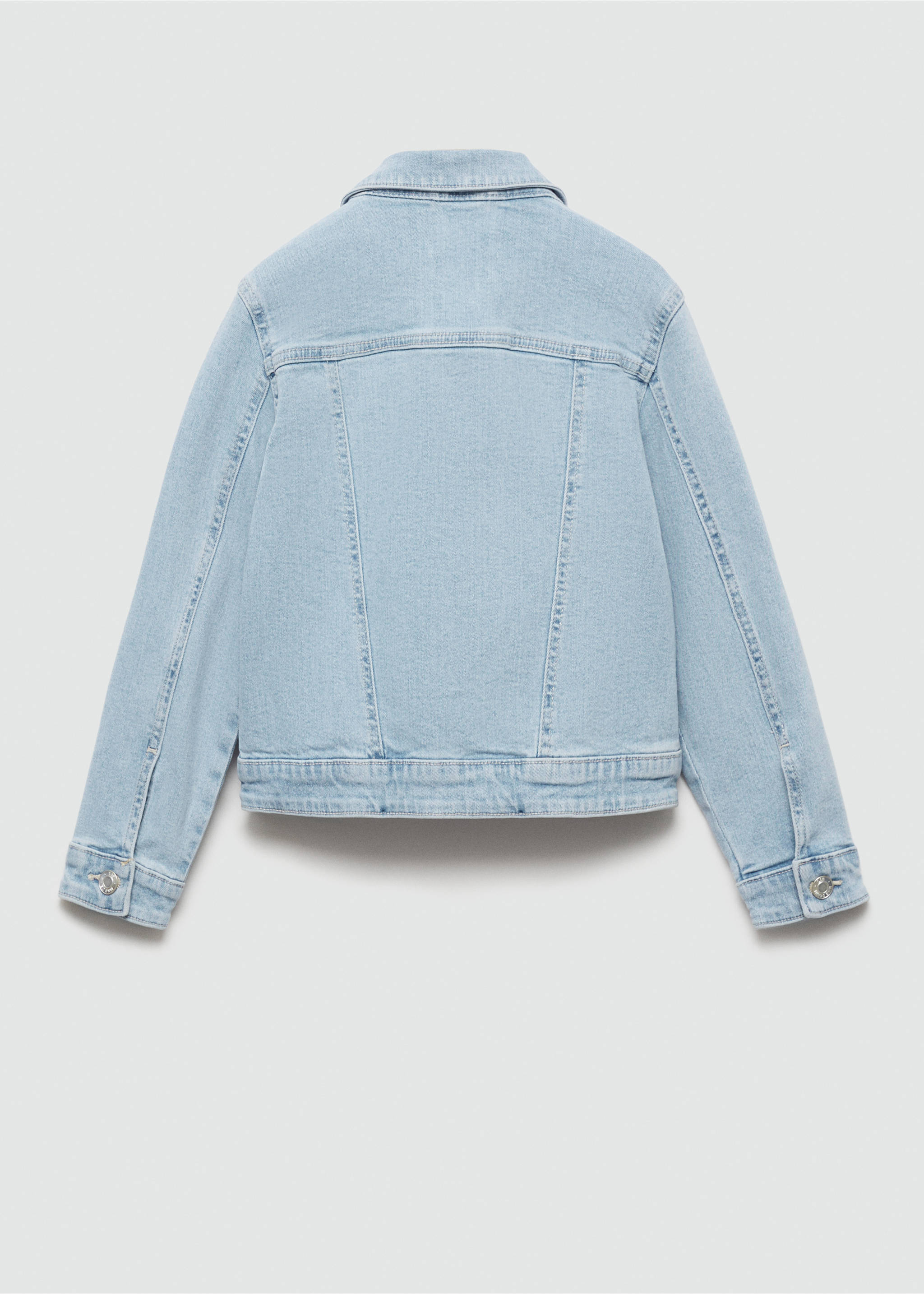 Blouson en jean poches - Verso de l’article, Bleu clair. Ref: 77061010-00.