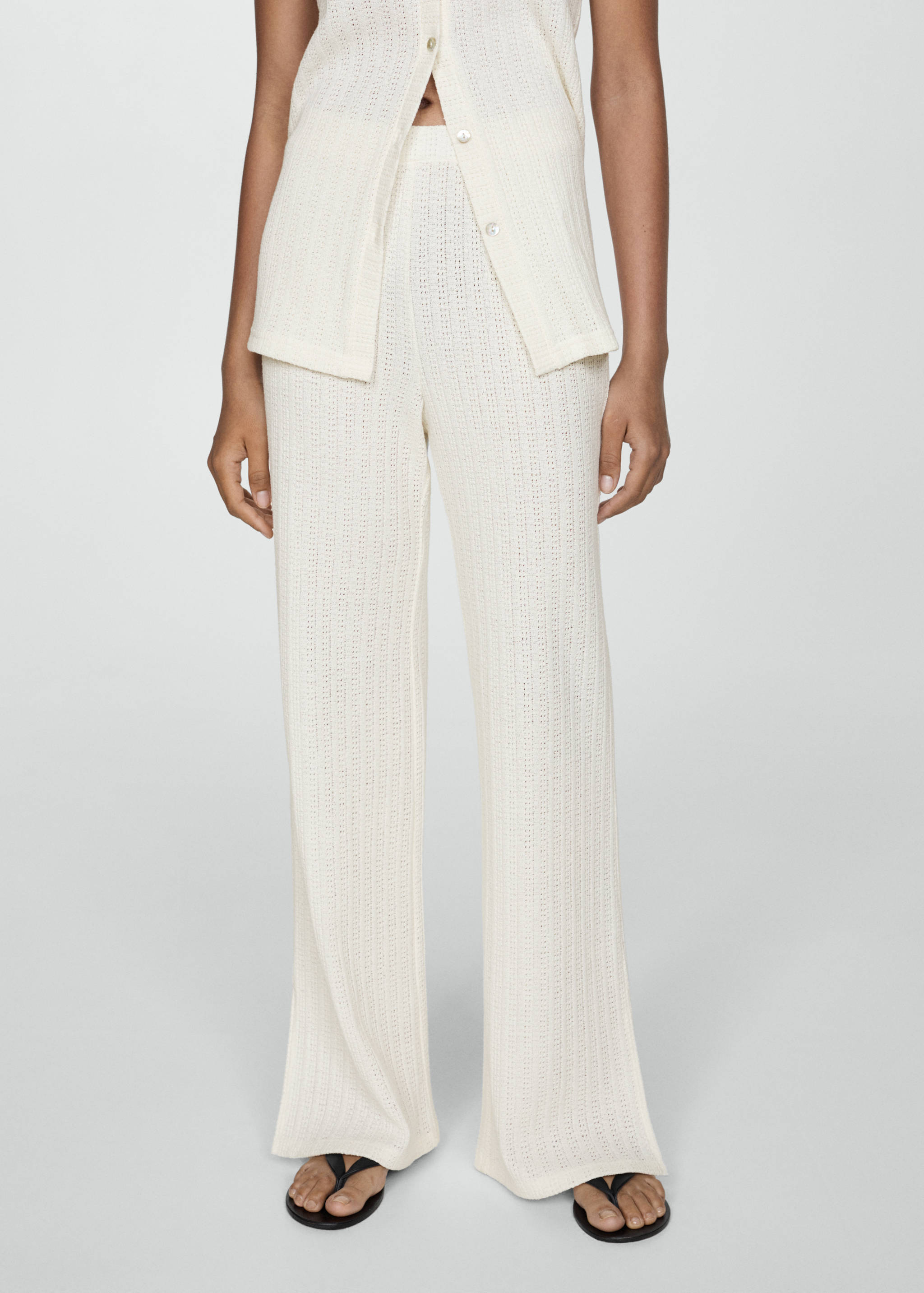 Straight crochet trousers - Medium plane