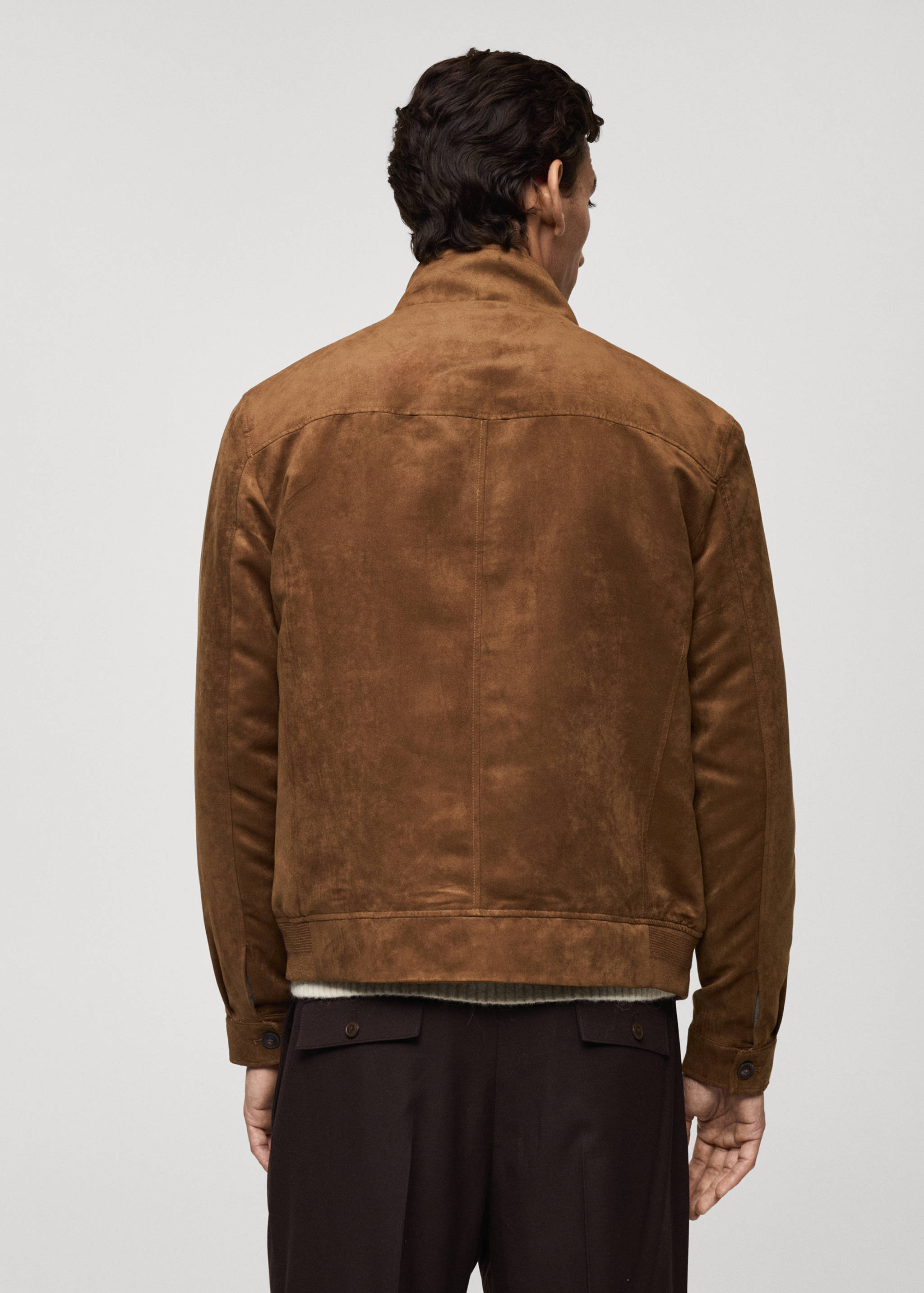 Suede-effect jacket with zip - Reverse of the article