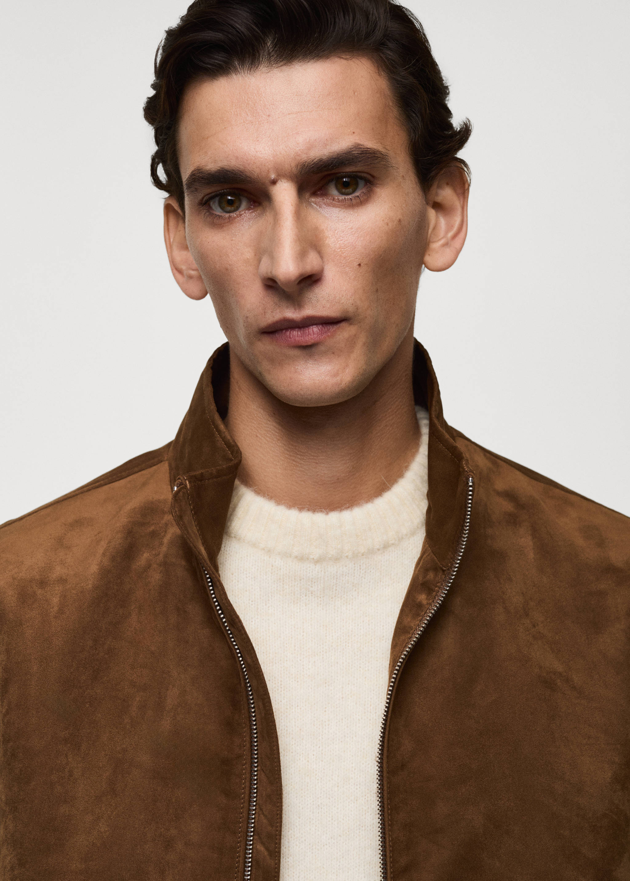 Suede-effect jacket with zip - Details of the article 1