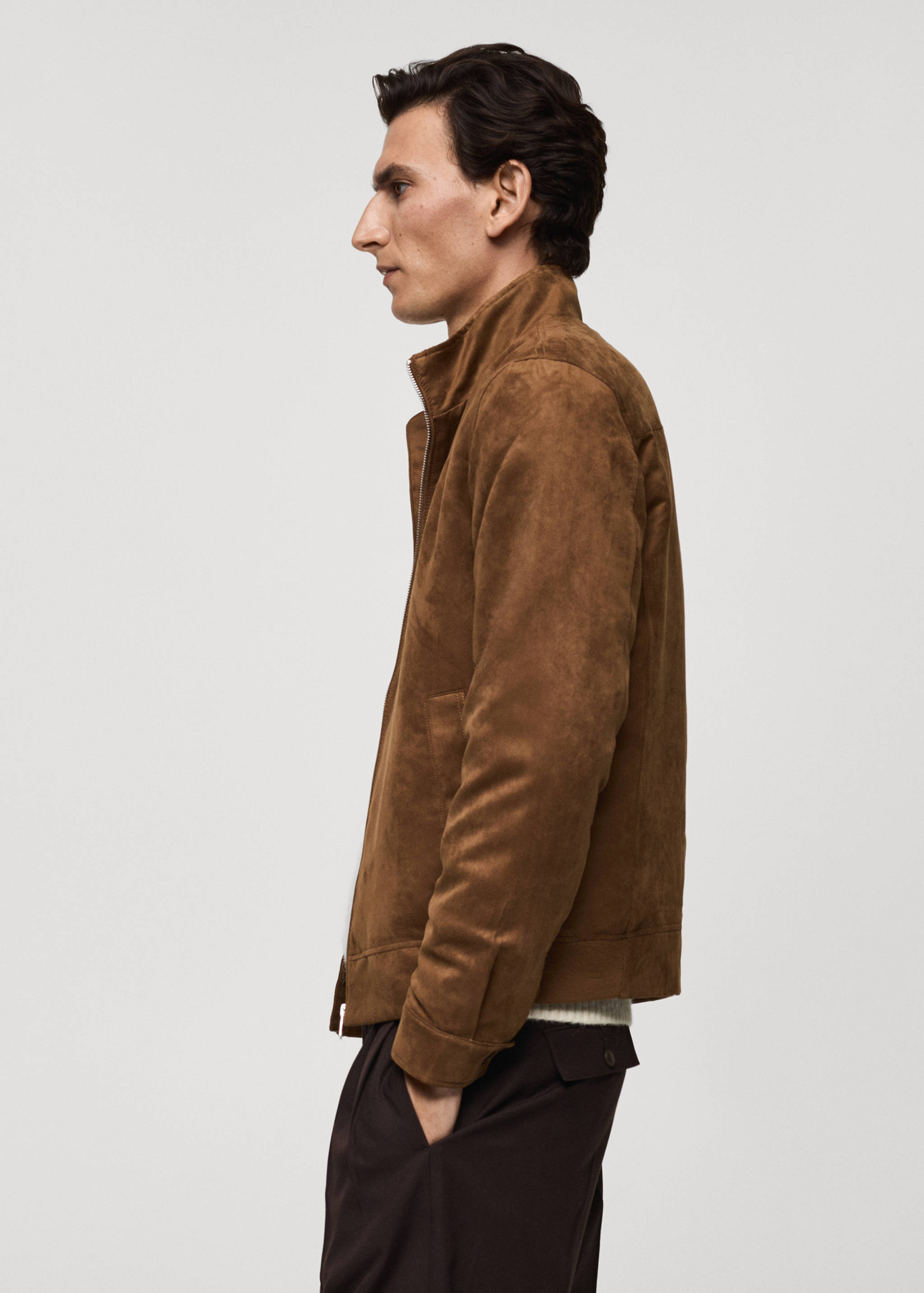Suede-effect jacket with zip - Details of the article 2