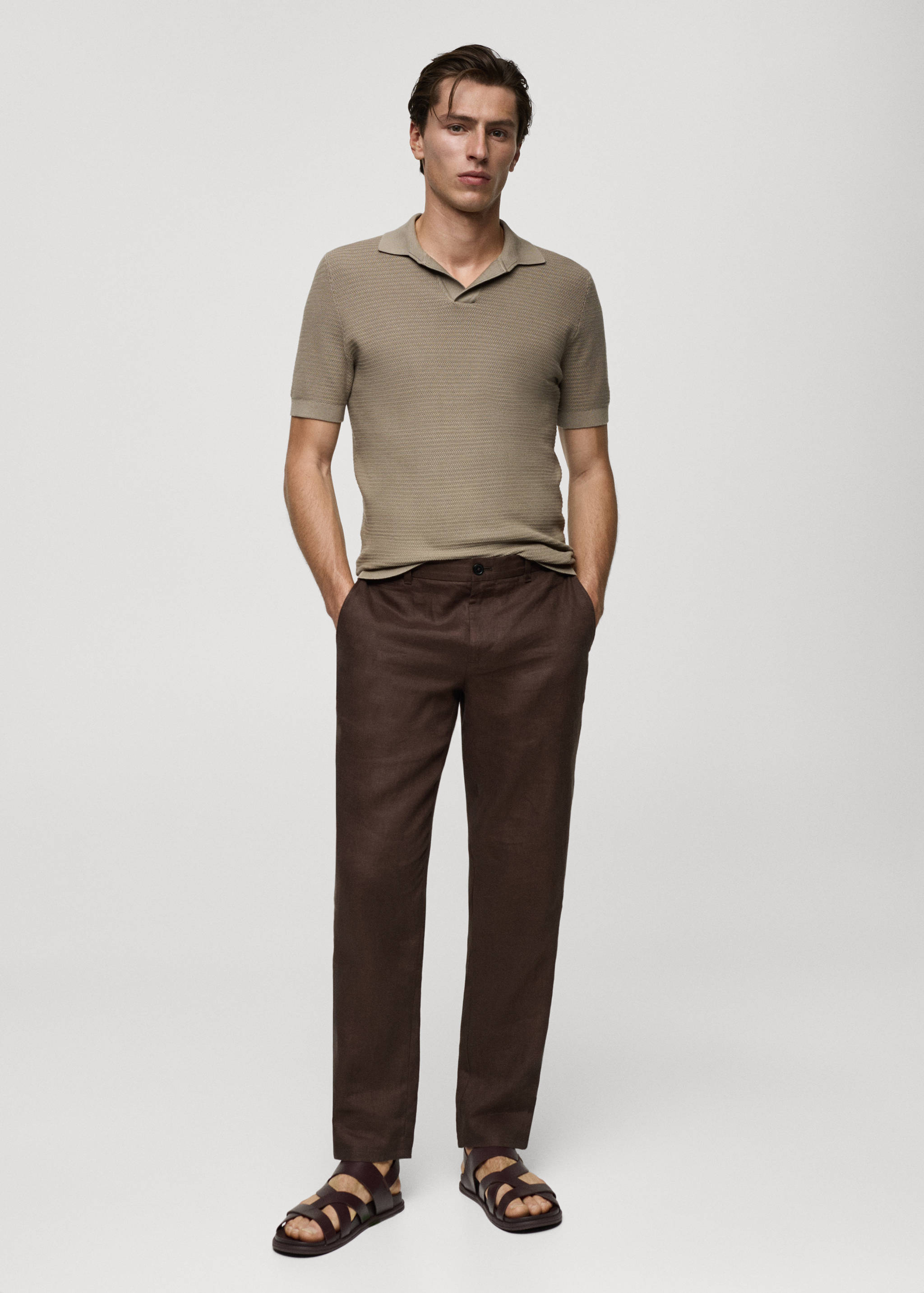 Tencel™ cotton polo shirt with braided knit - General plane