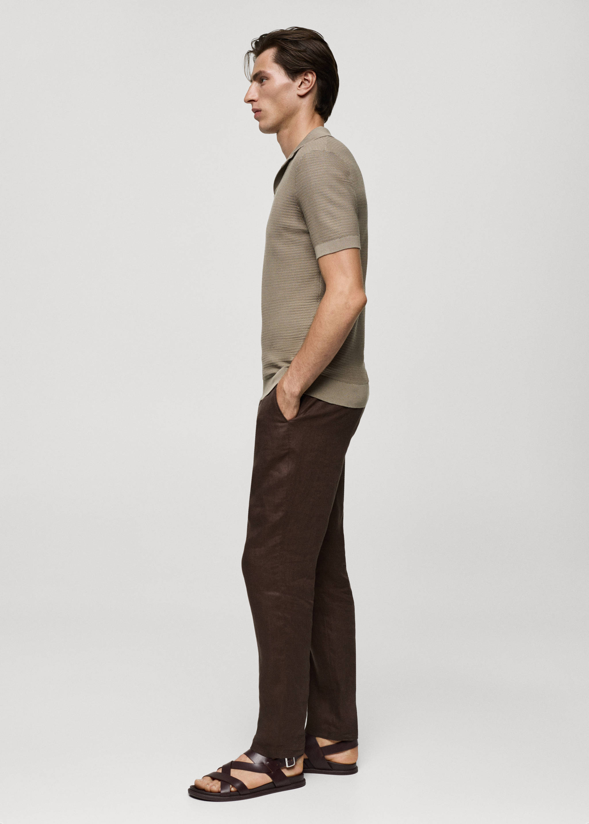 Tencel™ cotton polo shirt with braided knit - Details of the article 2