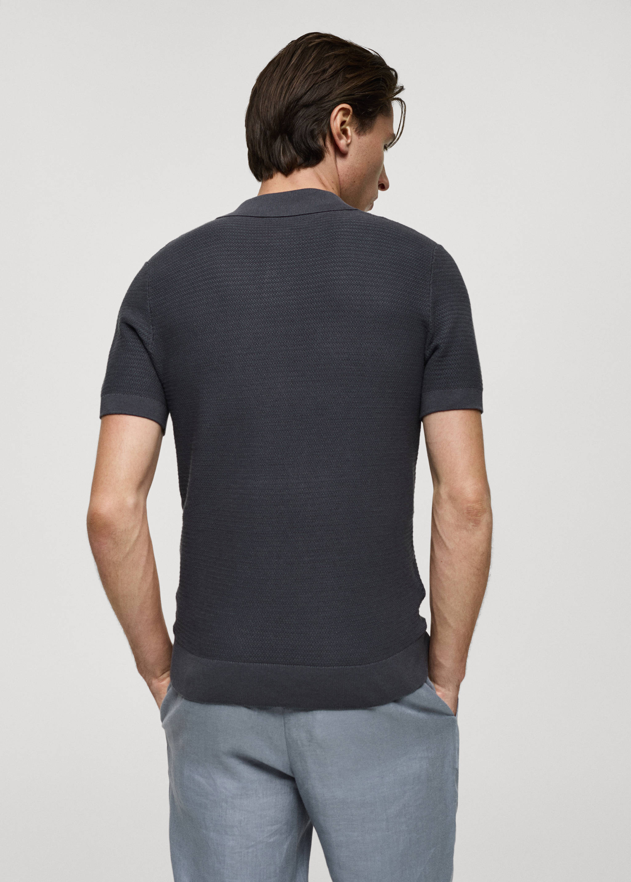 Tencel™ cotton polo shirt with braided knit - Reverse of the article