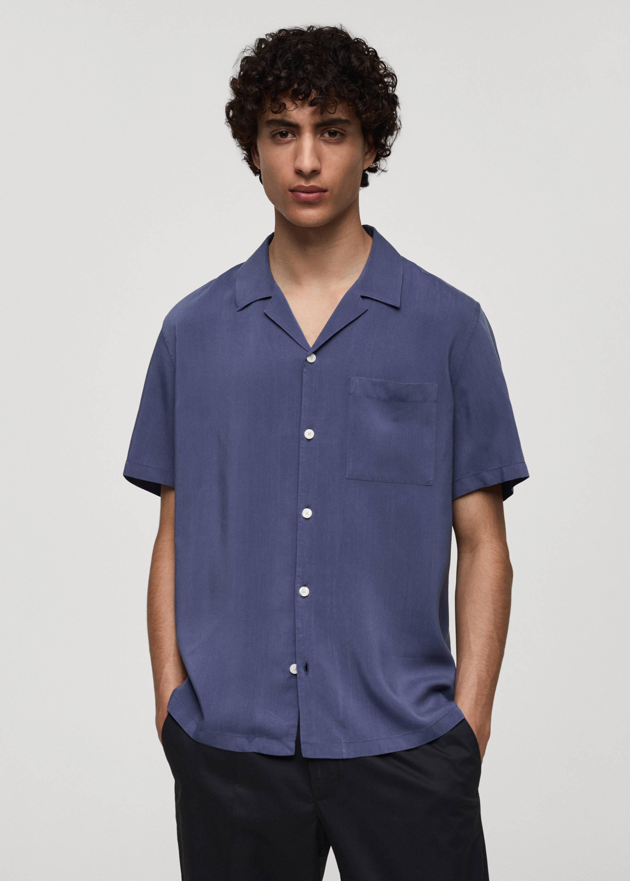 Regular-fit 100% Tencel shirt - Medium plane