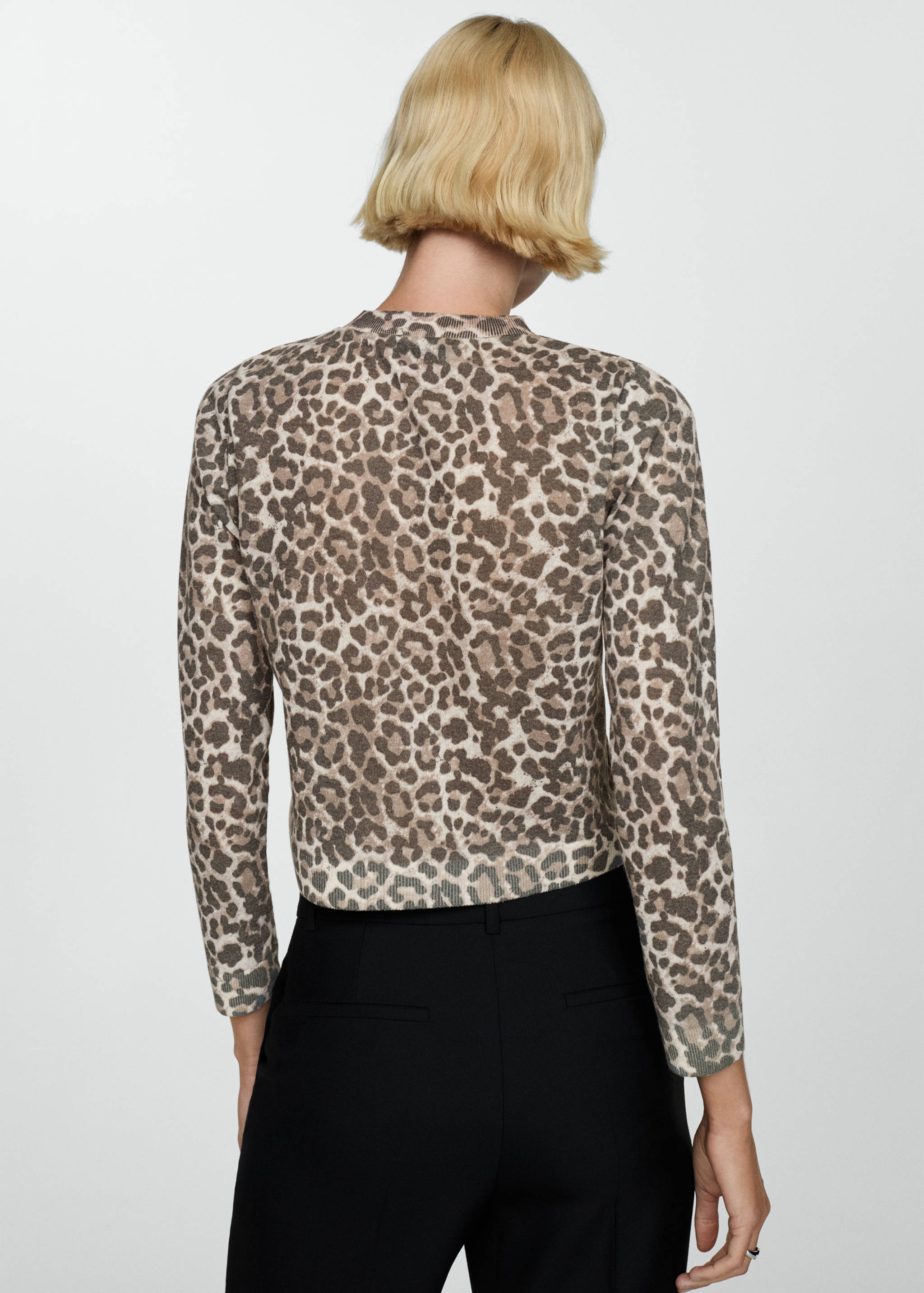 Leopard knit cardigan - Reverse of the article