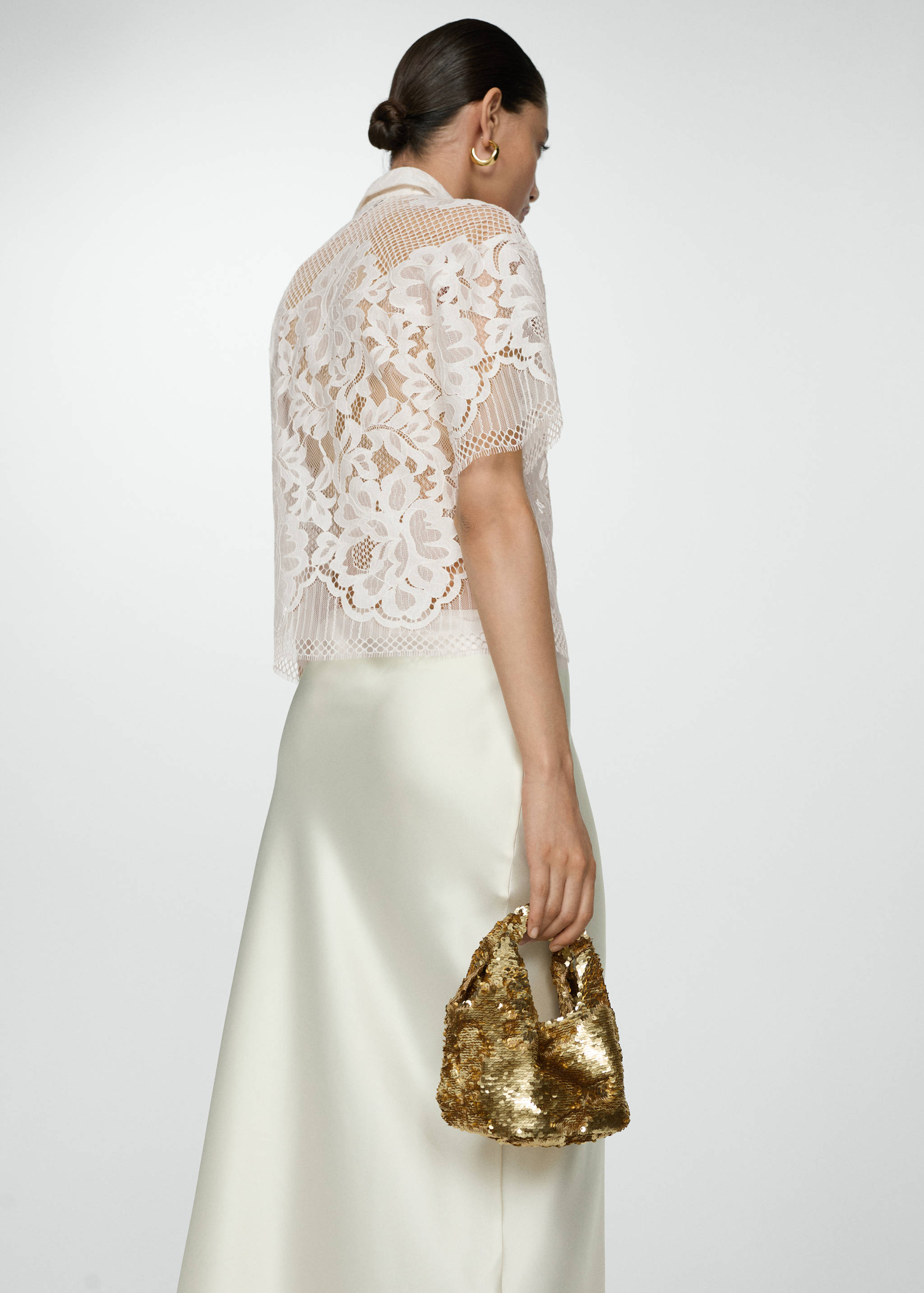 Chemise brodée manches courtes - Verso de l’article