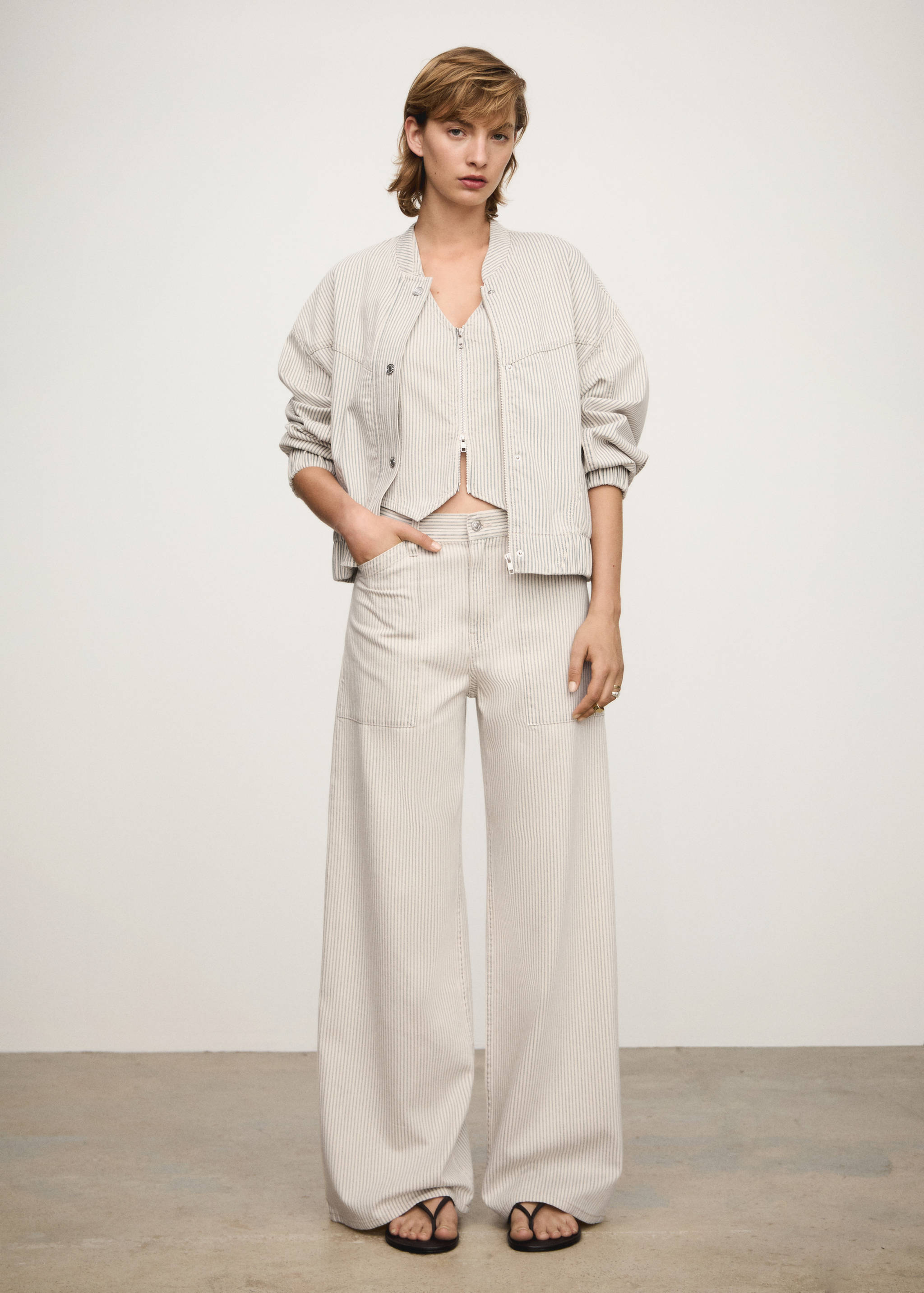 Blouson en jean rayures - Plan général