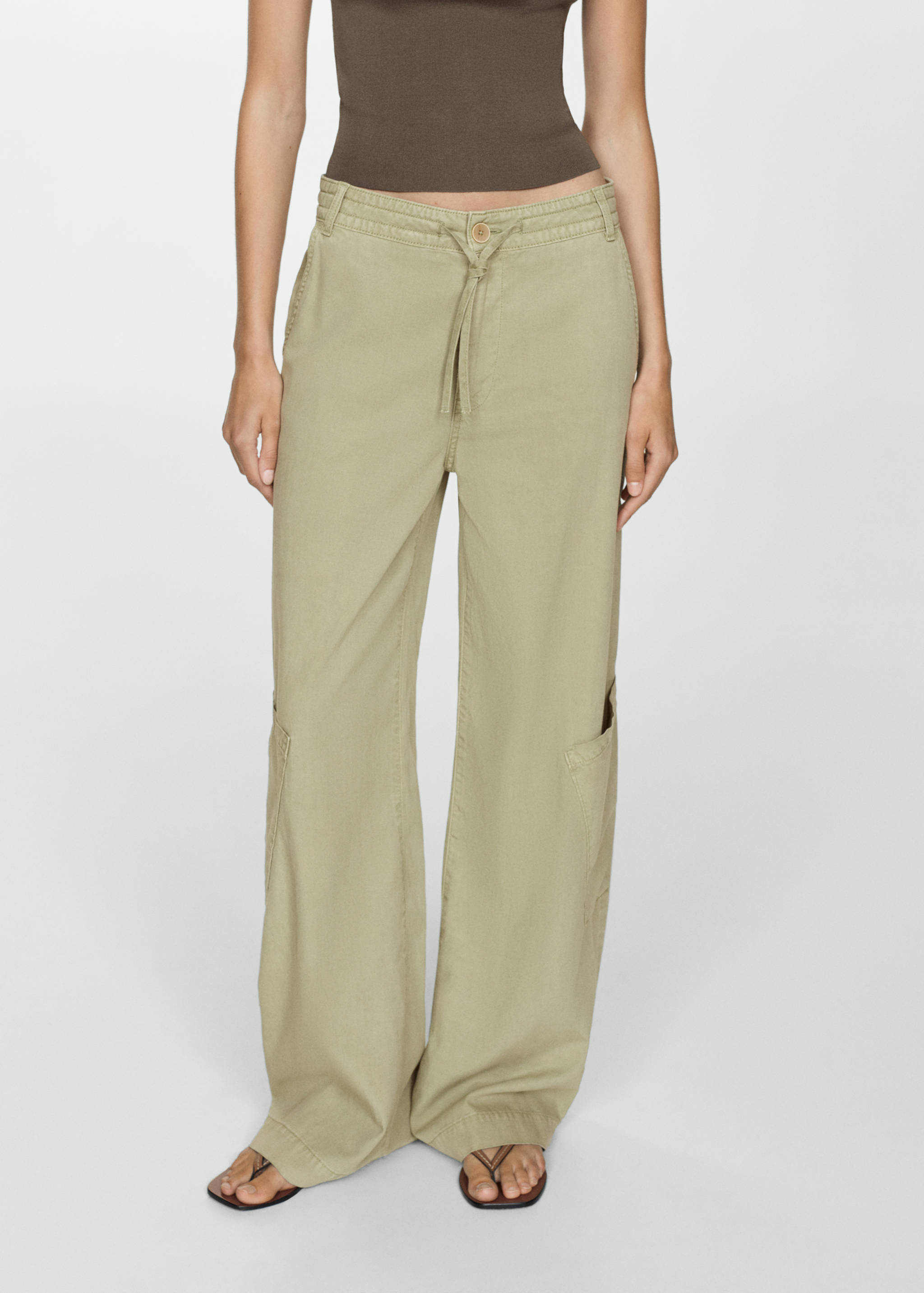 Lyocell pants with adjustable drawstring - Medium plane