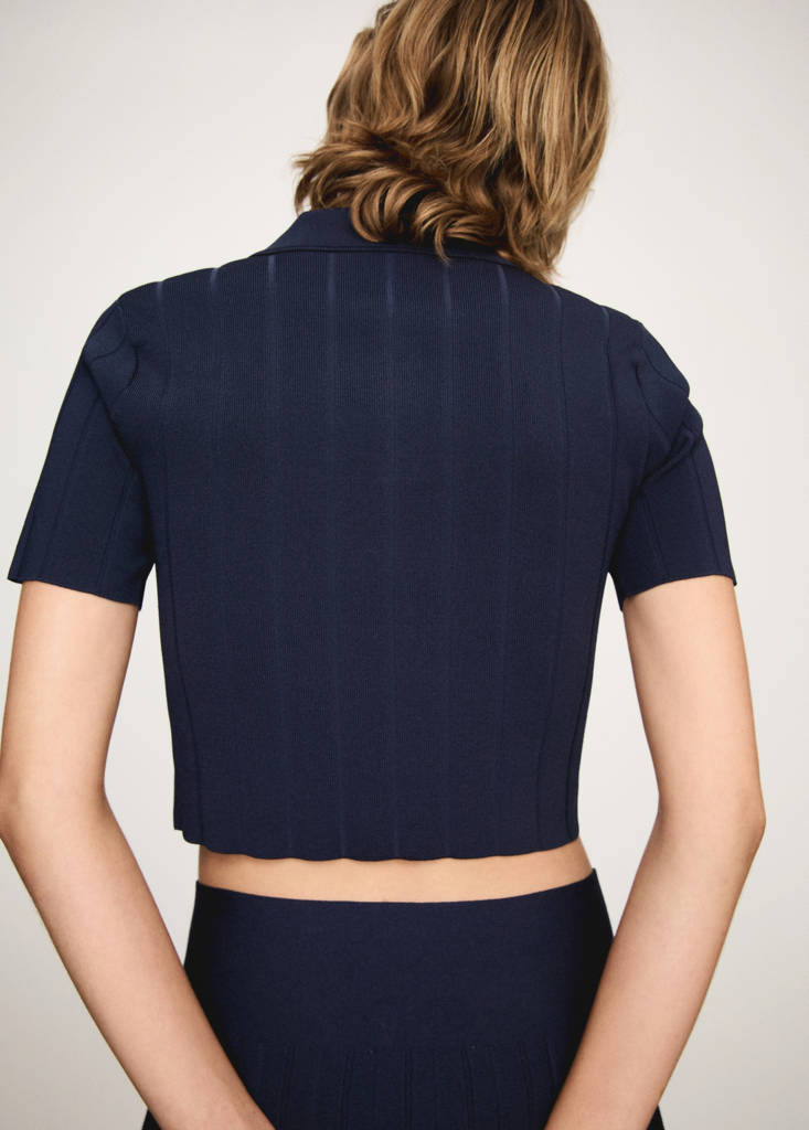 Polo-neck t-shirt — Dark Navy