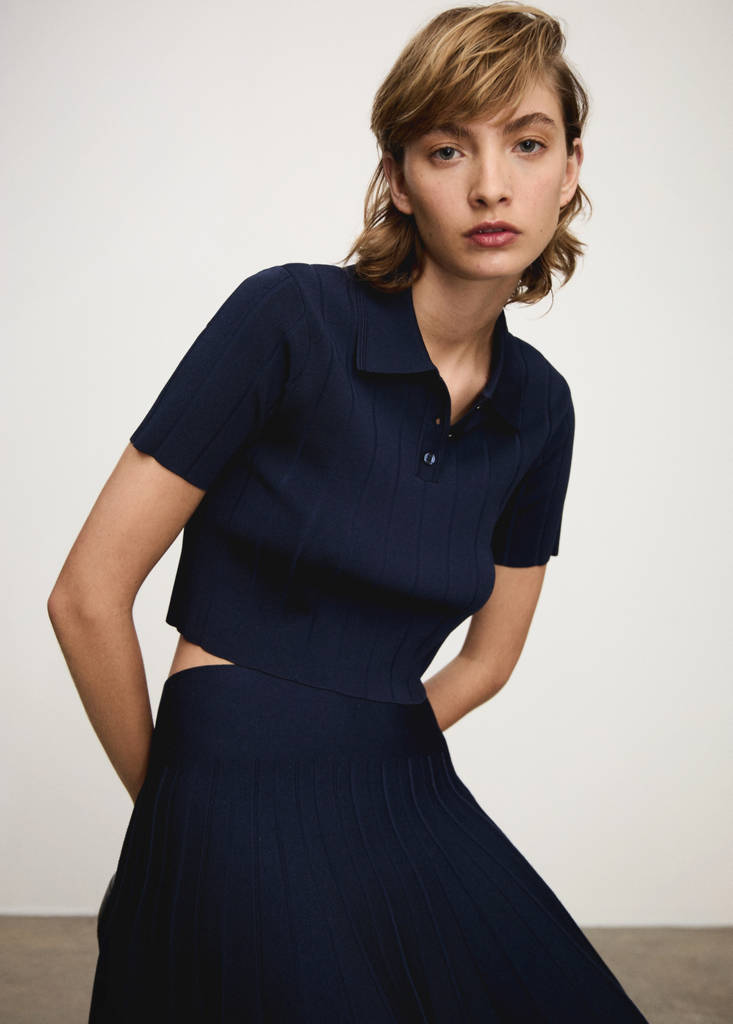 Polo-neck t-shirt — Dark Navy