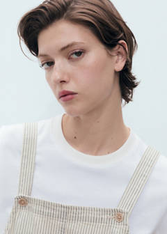 Denim dungarees stripes — Beige 4