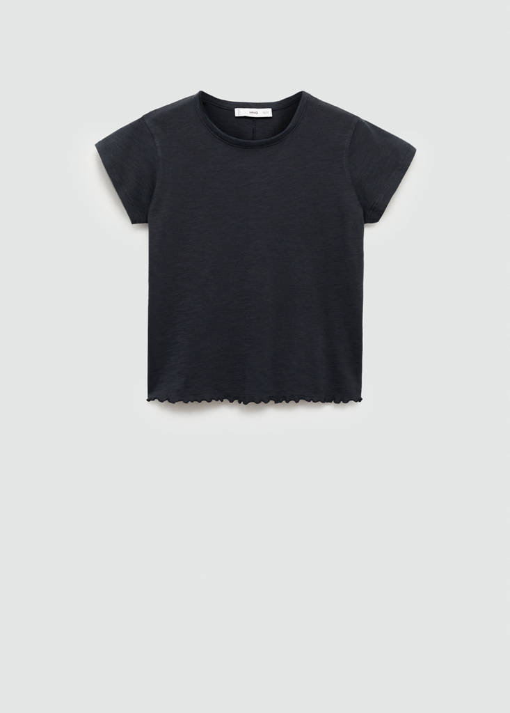 Short-sleeved cotton t-shirt — Black
