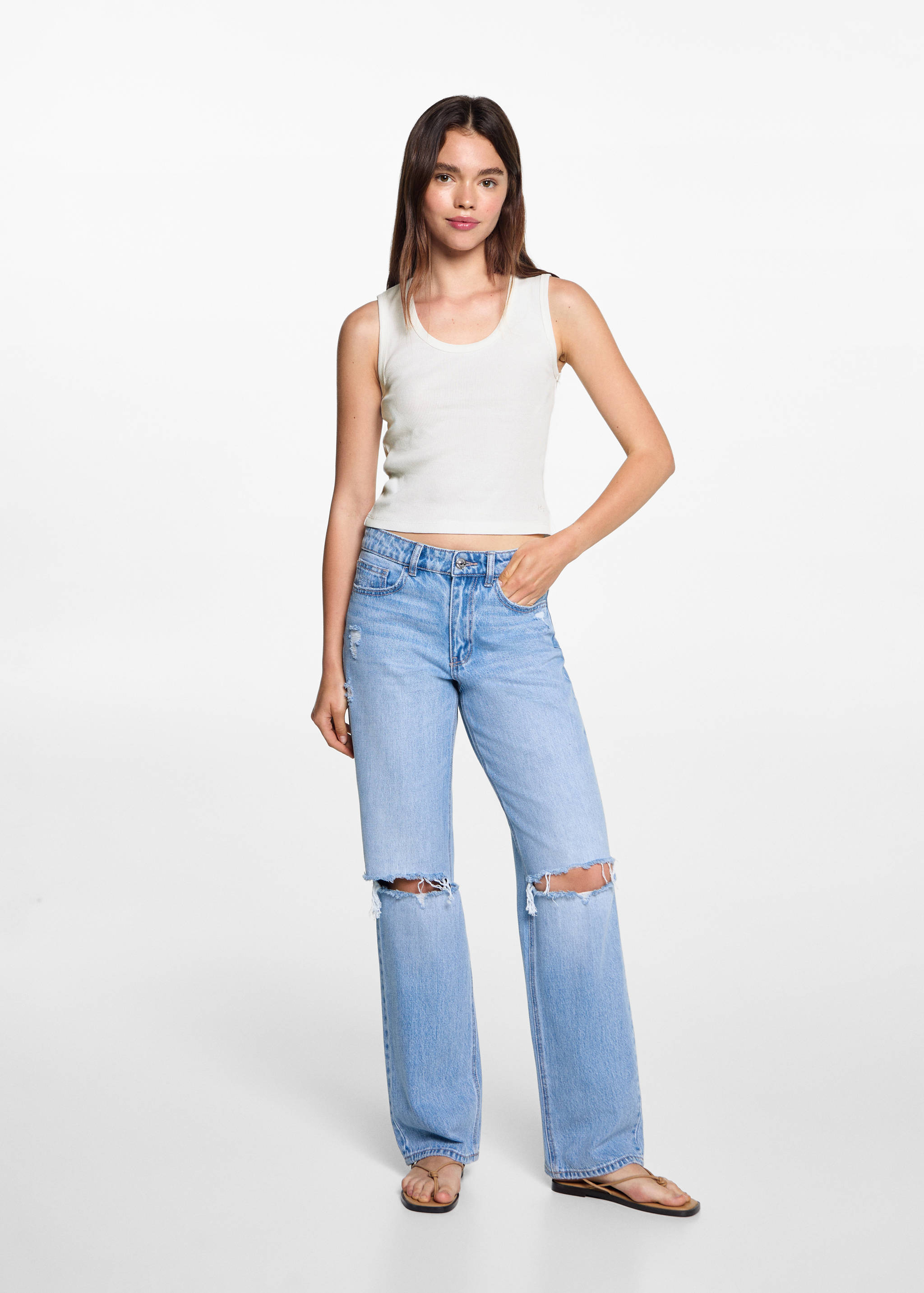 Top côtelé en coton - Plan général