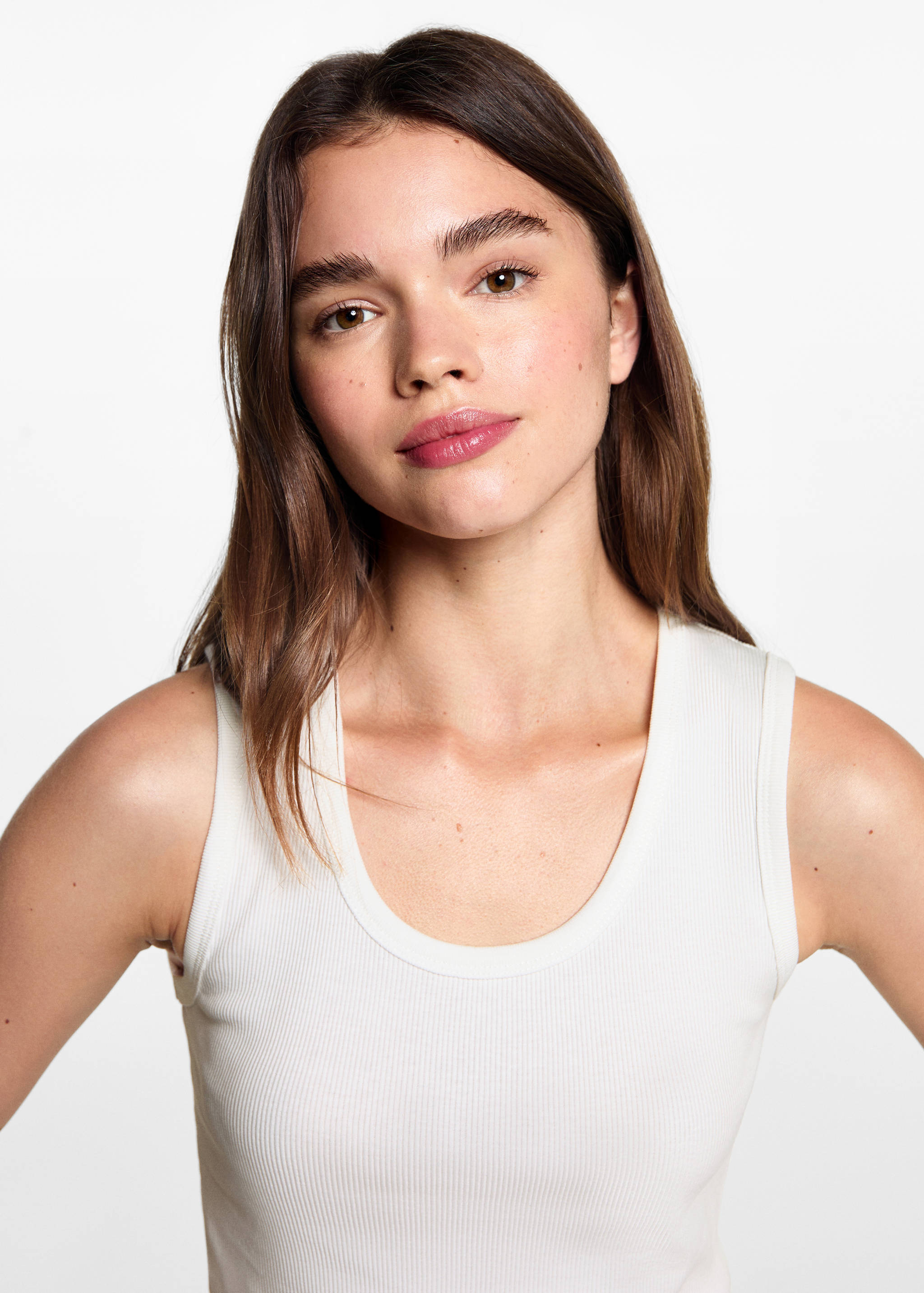 Top côtelé en coton - Détail de l'article 1