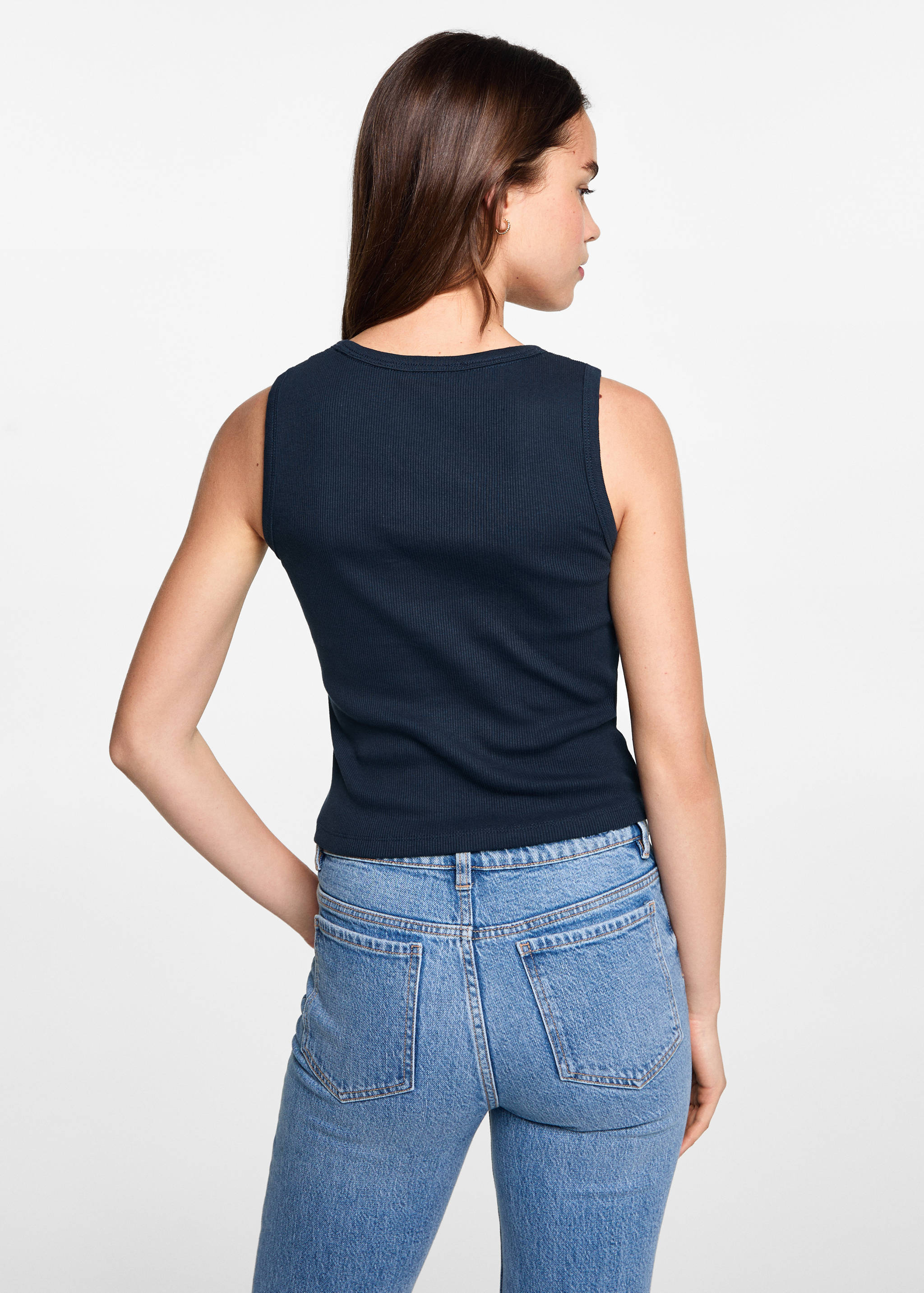 Ribbed cotton-blend top - Reverse of the article