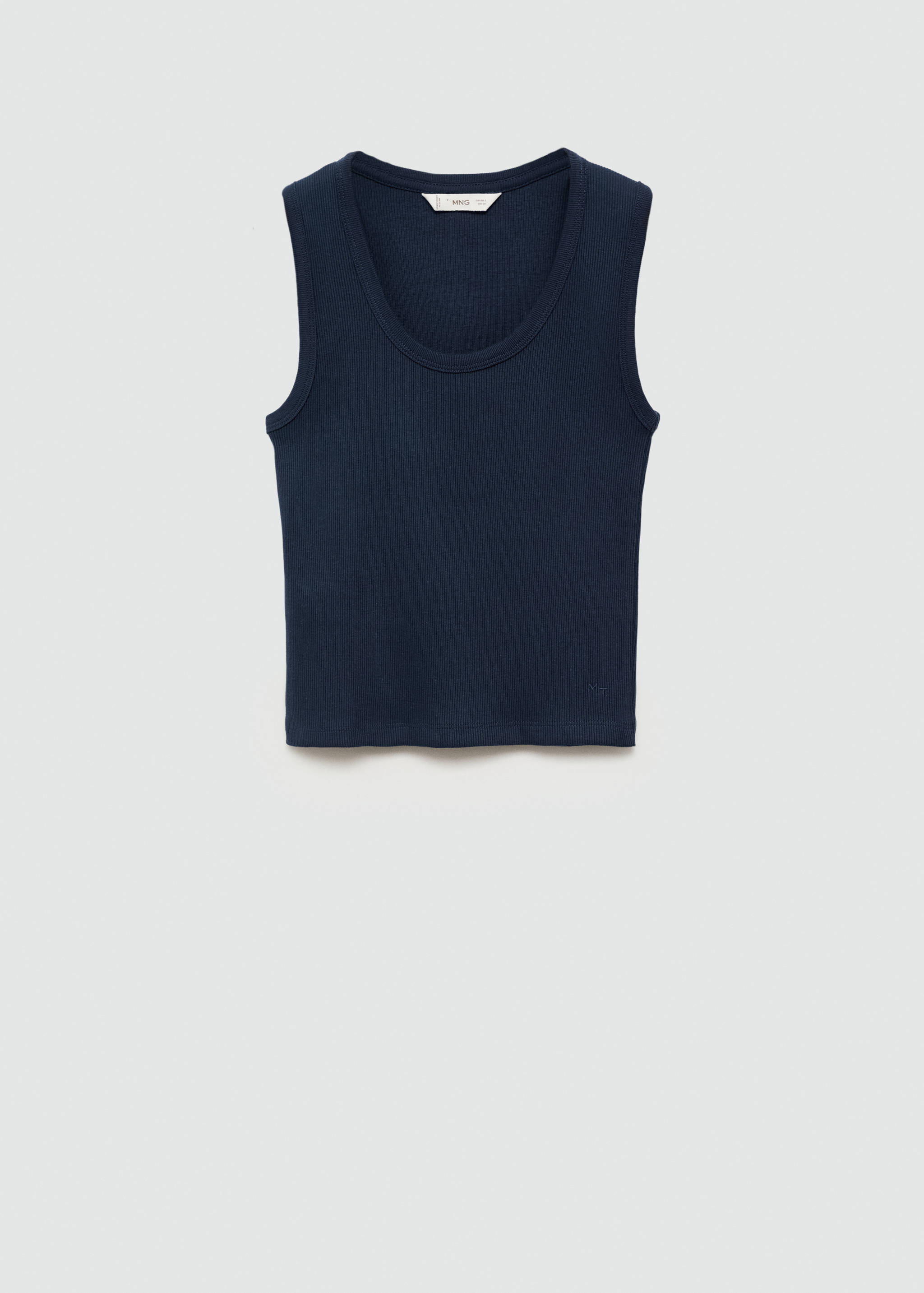 Ribbed cotton-blend top - Article without model