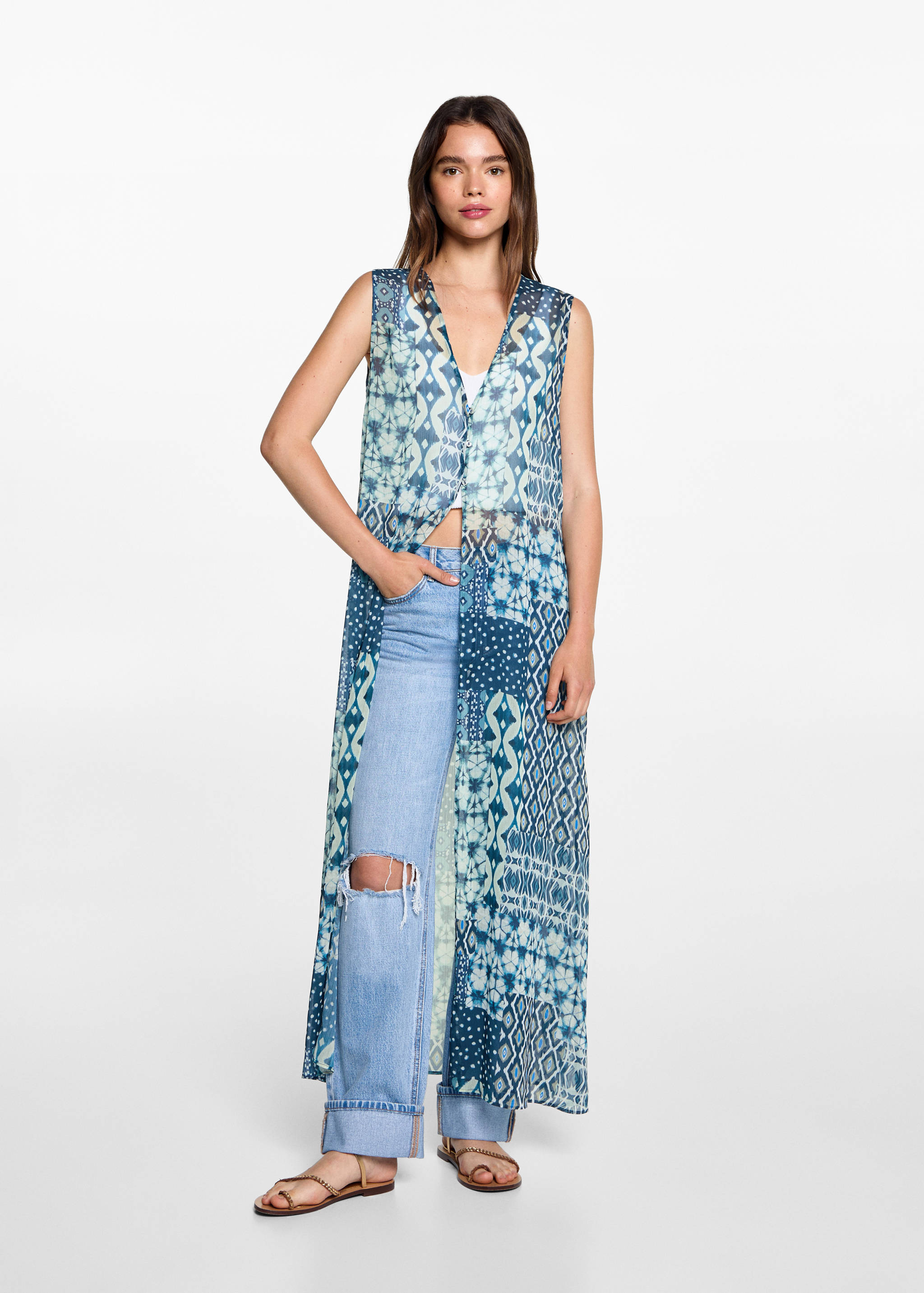 Printed long waistcoat - General plane