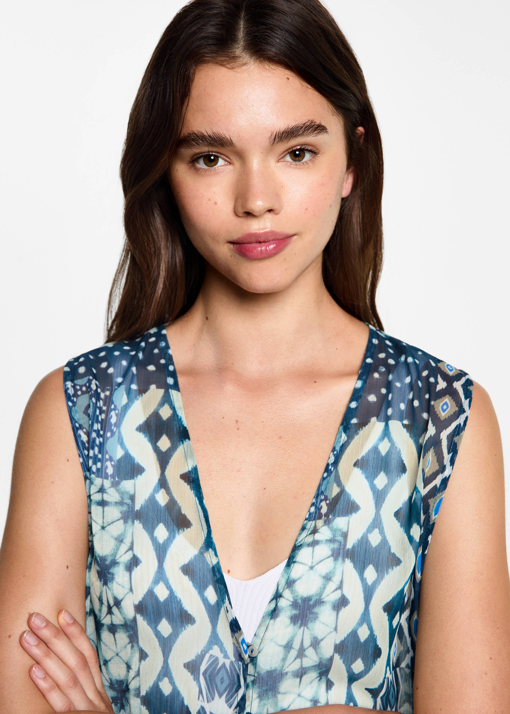 Printed long waistcoat - Details of the article 1