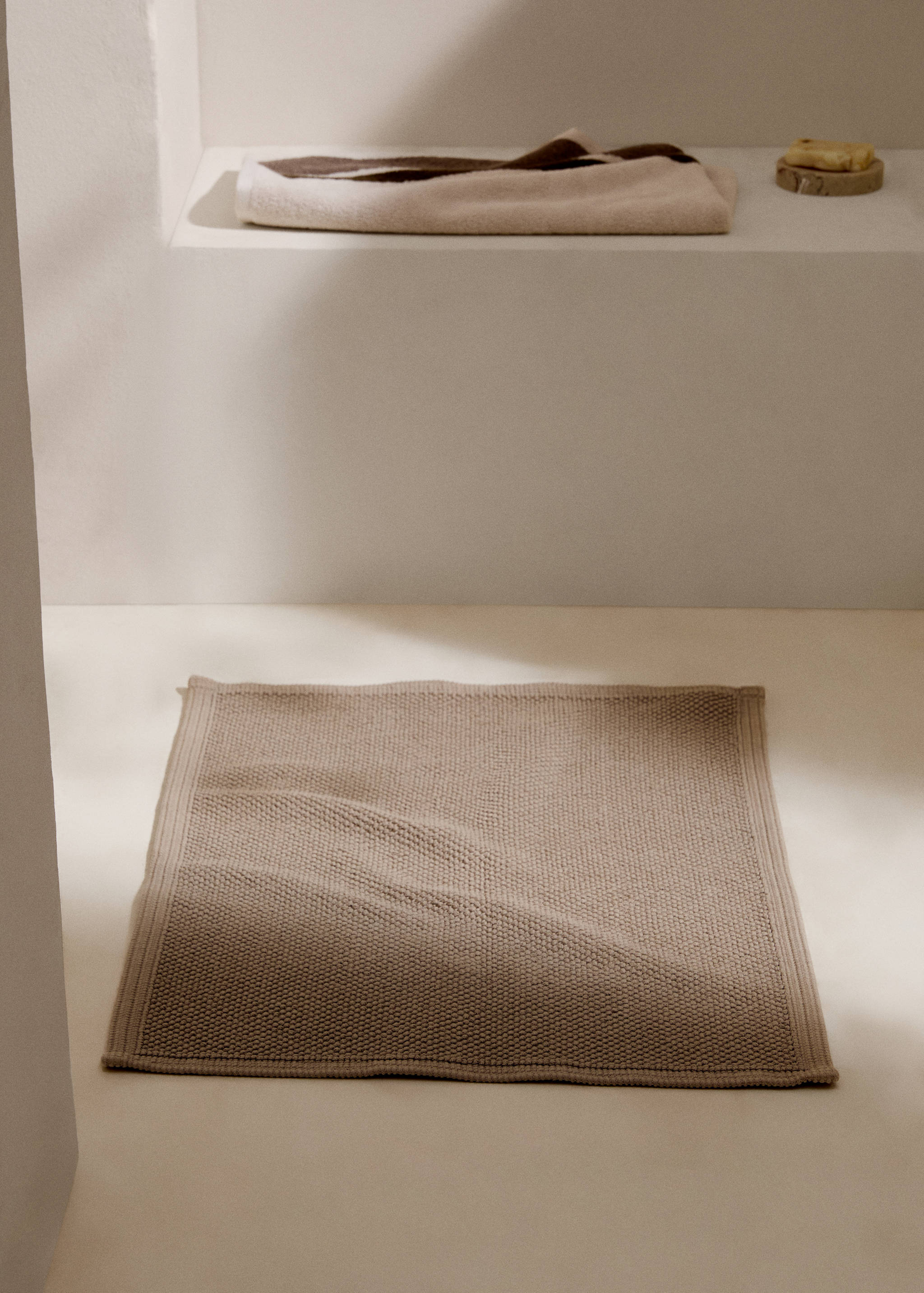 100% cotton bouclé bath rug - General plane