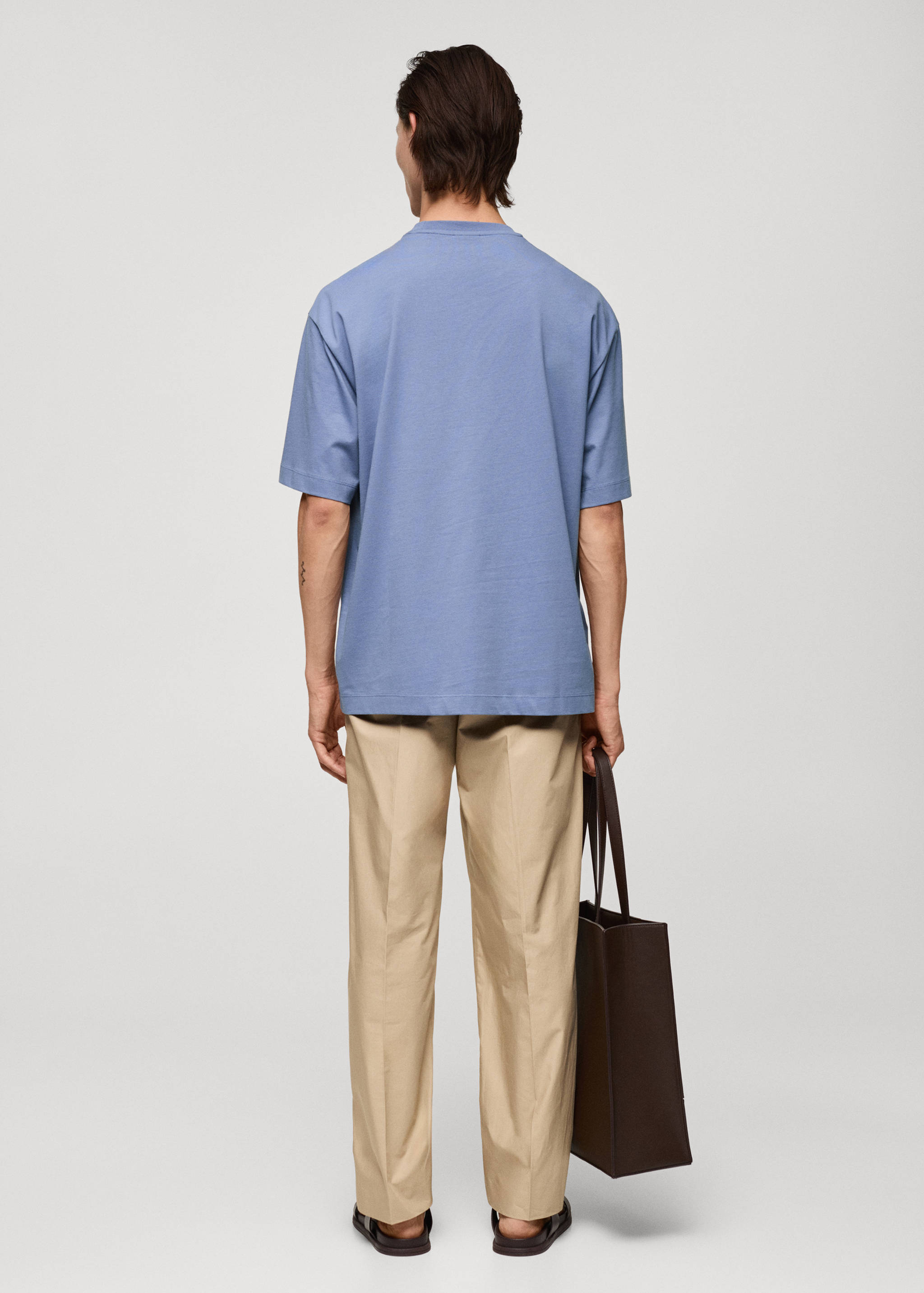 Regular-fit 100% cotton trousers - Reverse of the article