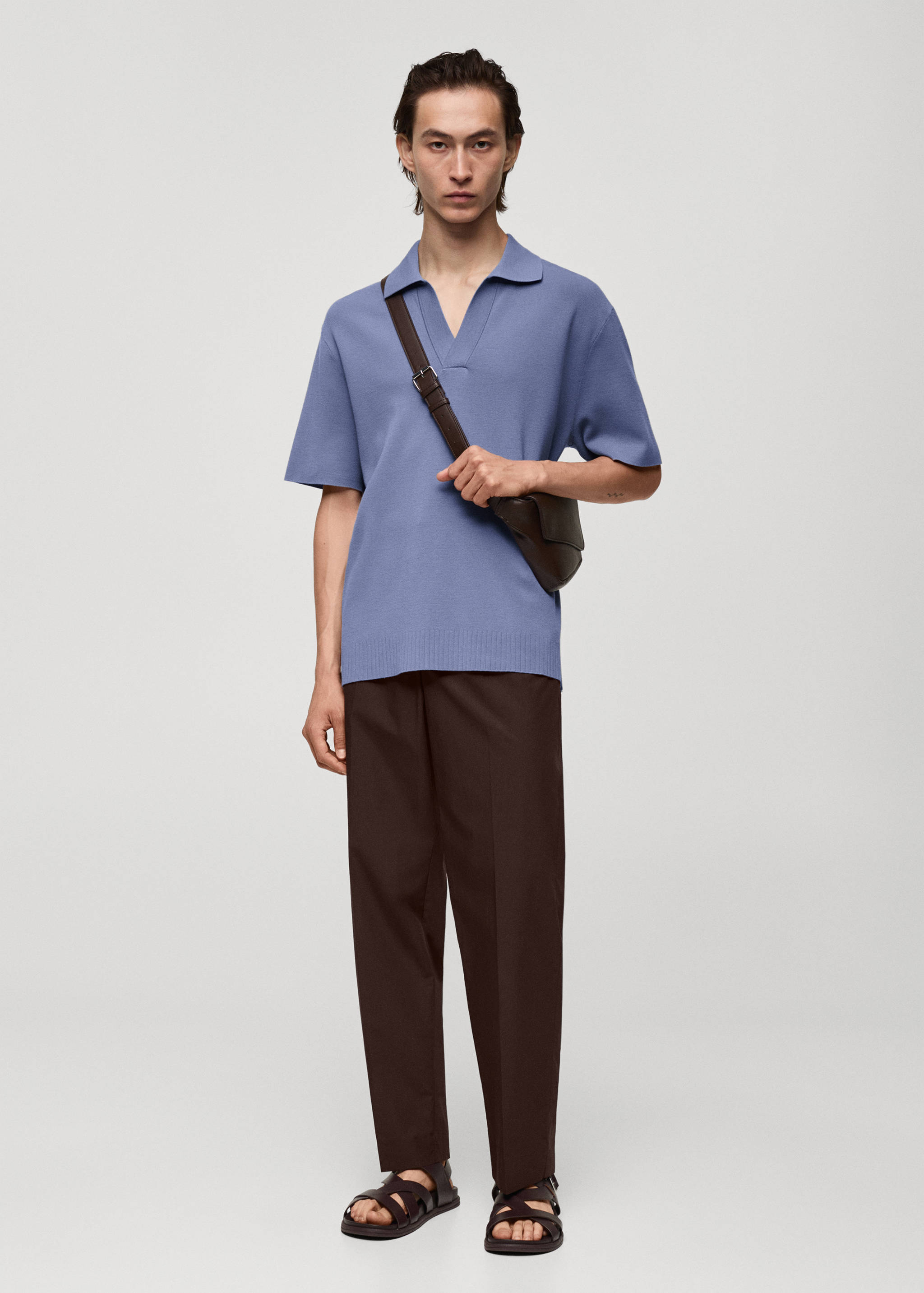 Regular-fit 100% cotton trousers - General plane