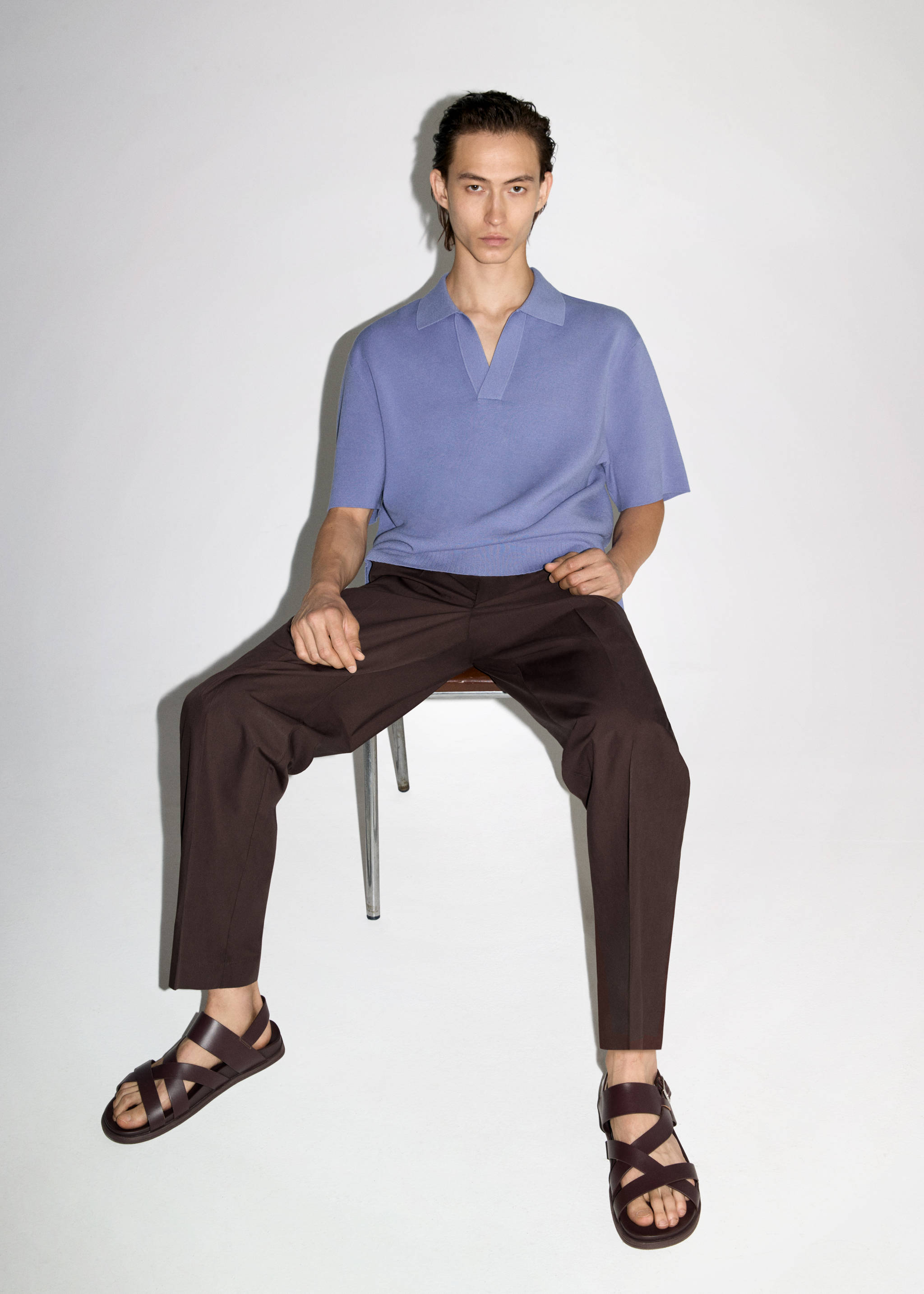 Regular-fit 100% cotton trousers - Details of the article 3