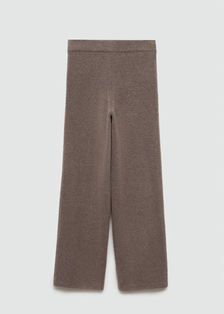 Straight knitted trousers — Brown