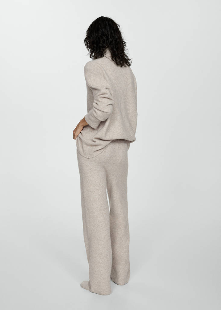 Straight knitted trousers — Light/Pastel Brown