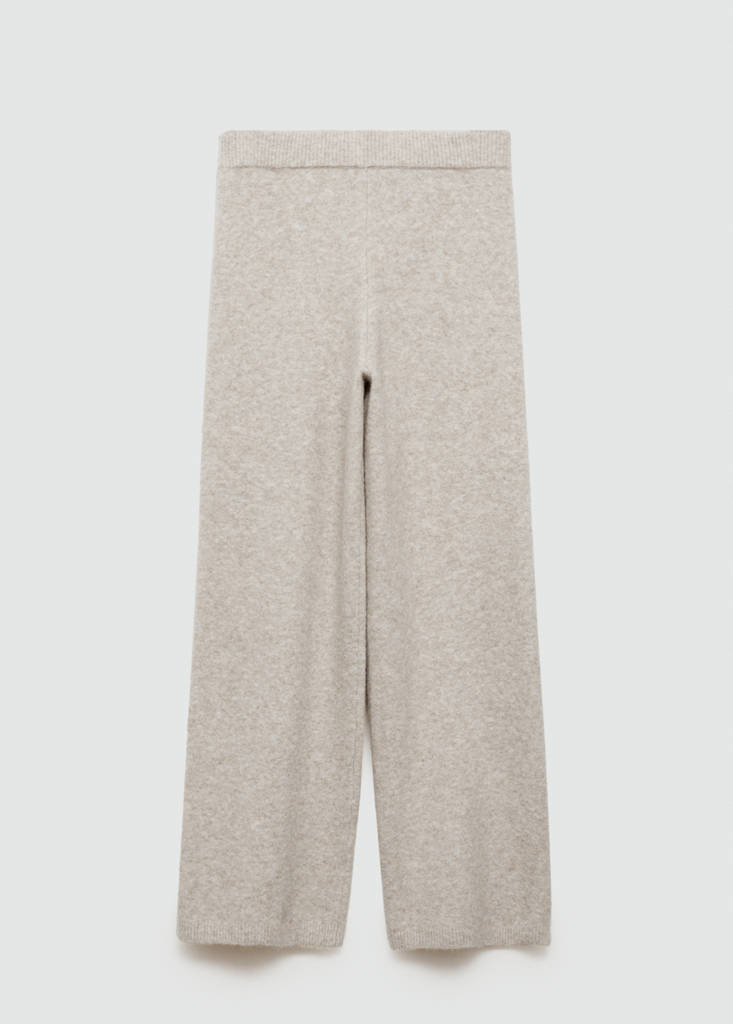 Straight knitted trousers — Light/Pastel Brown