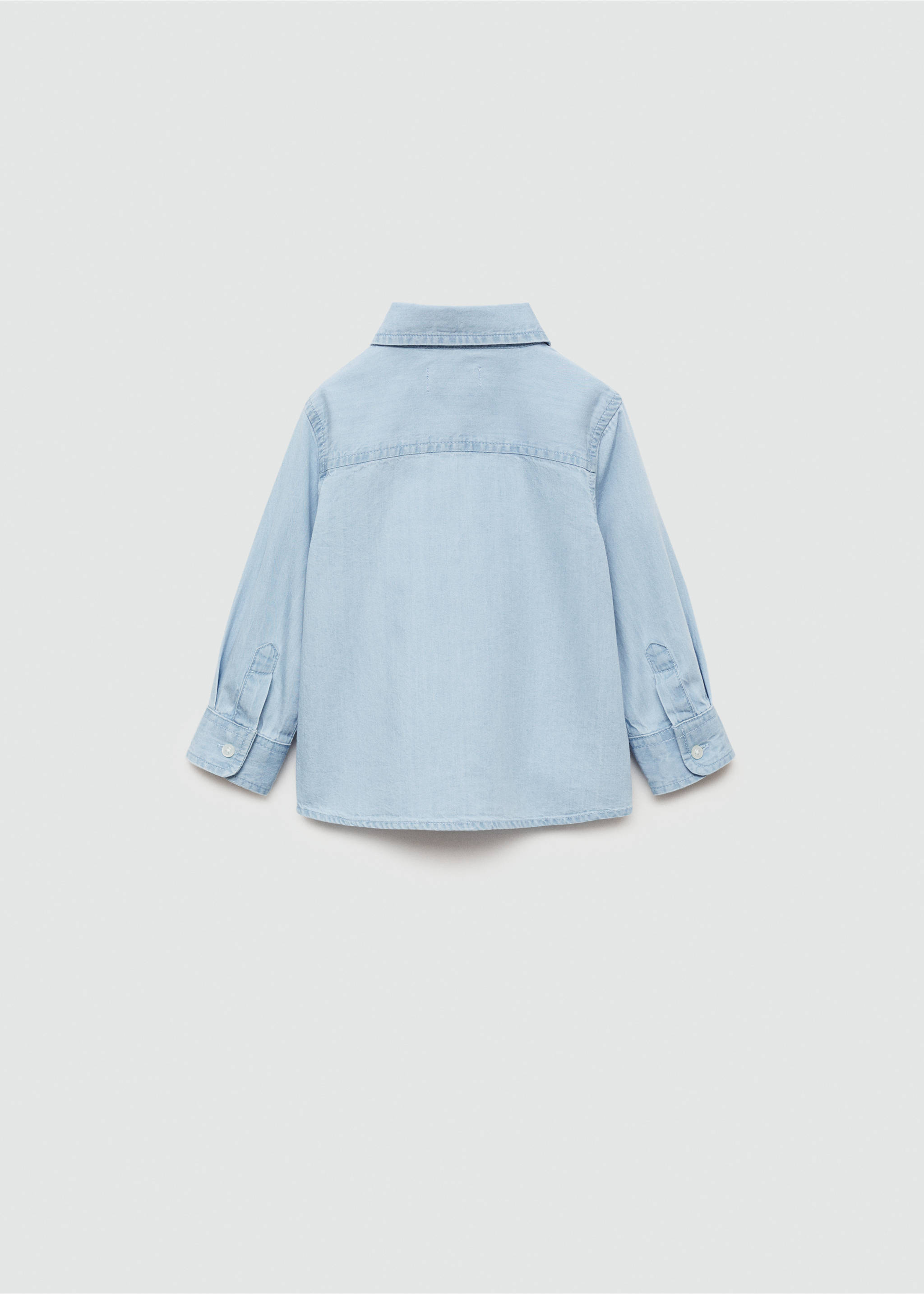Рубашка regular fit из денима - Обратная сторона изделия, Светло-синий. Ref: 77063274-00.