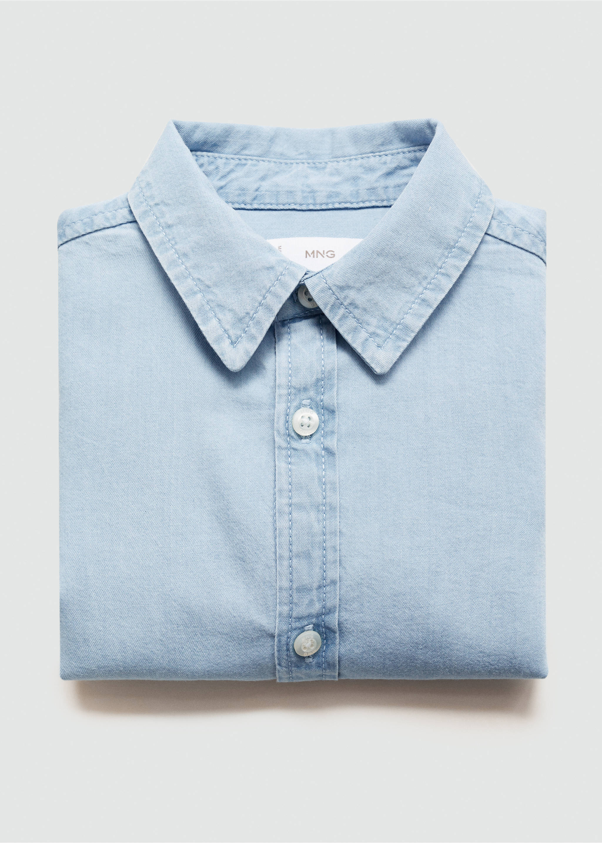 Рубашка regular fit из денима - Деталь изделия 0, Светло-синий. Ref: 77063274-00.