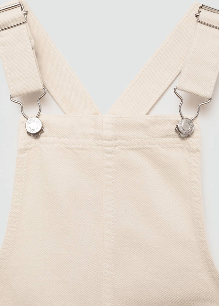 Short denim pinafore — Ecru